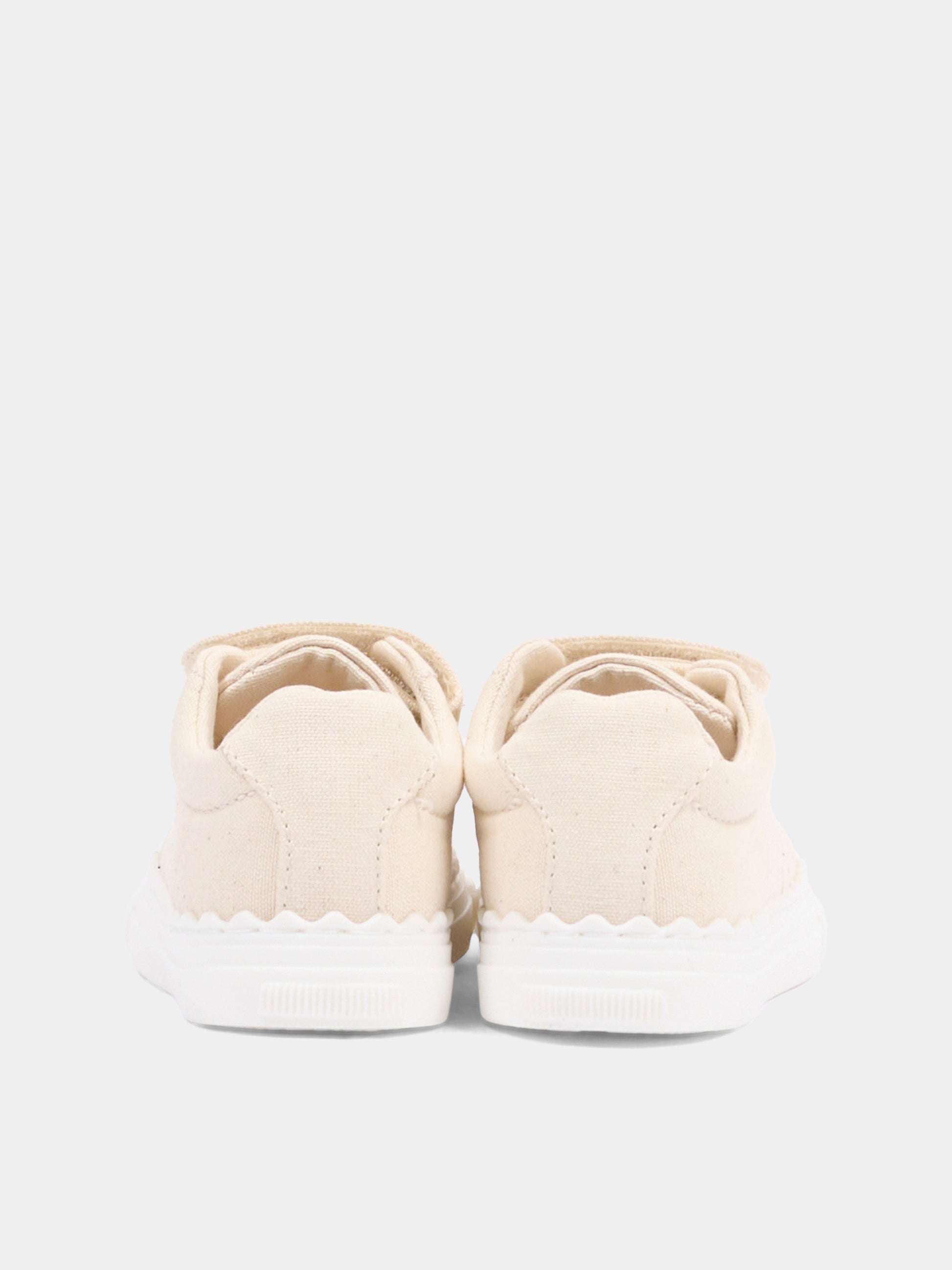 Sneakers beige per neonata con logo,Chloé Kids,C20918 117