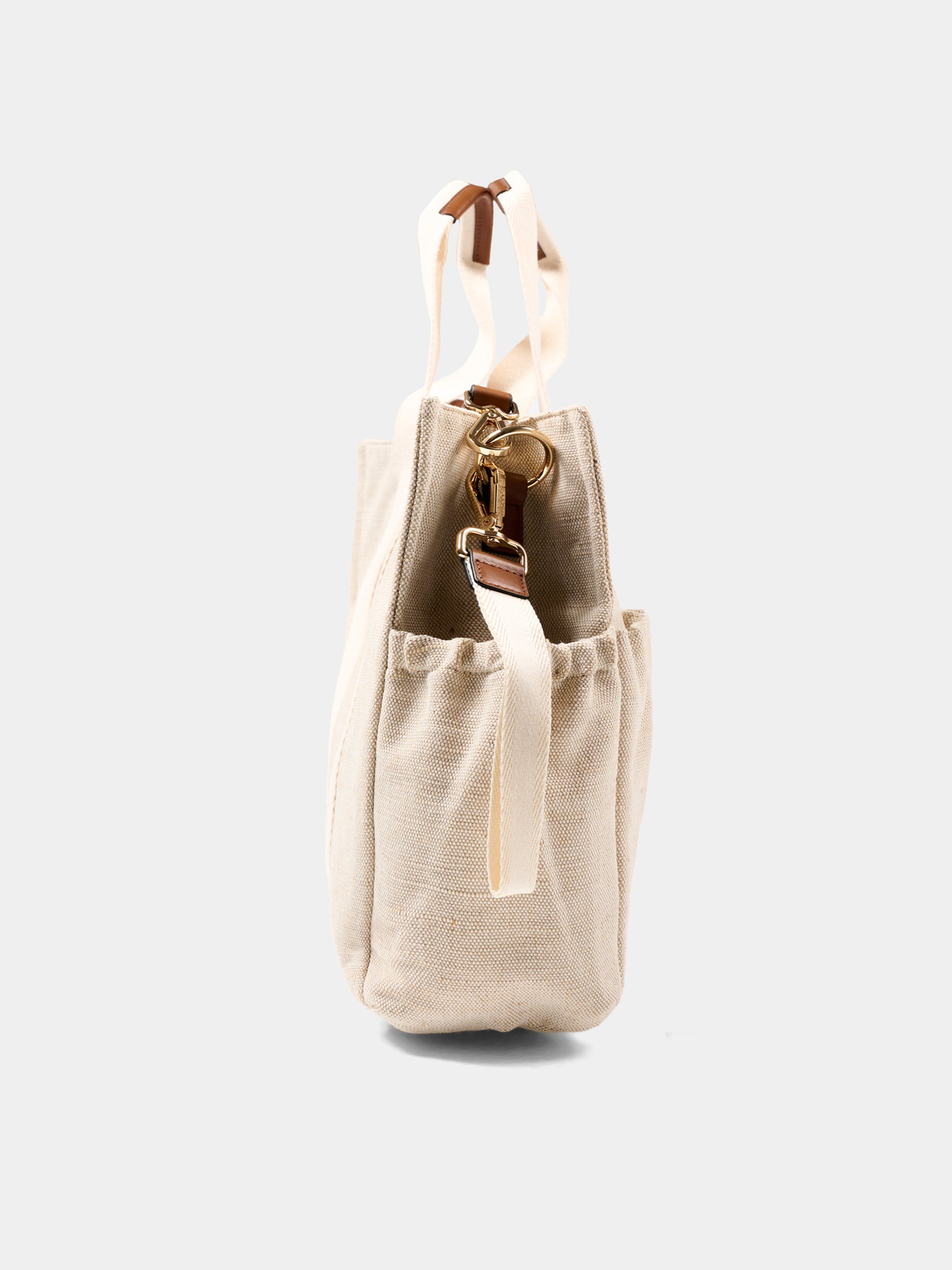 Borsa mamma avorio per neonati con logo,Chloé Kids,C20941 117