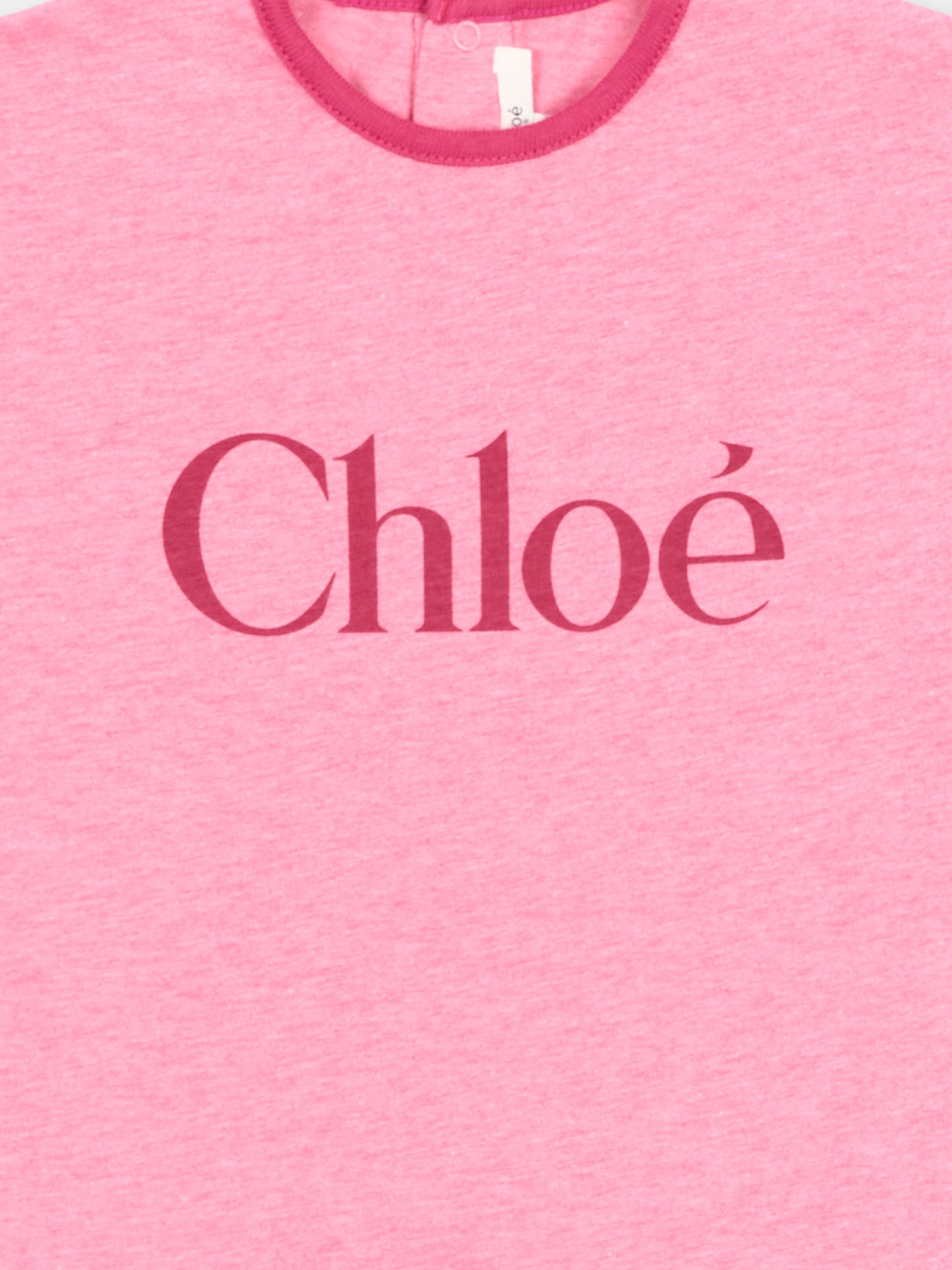 Vestito rosa per neonata con logo,Chloé Kids,C21233 F04