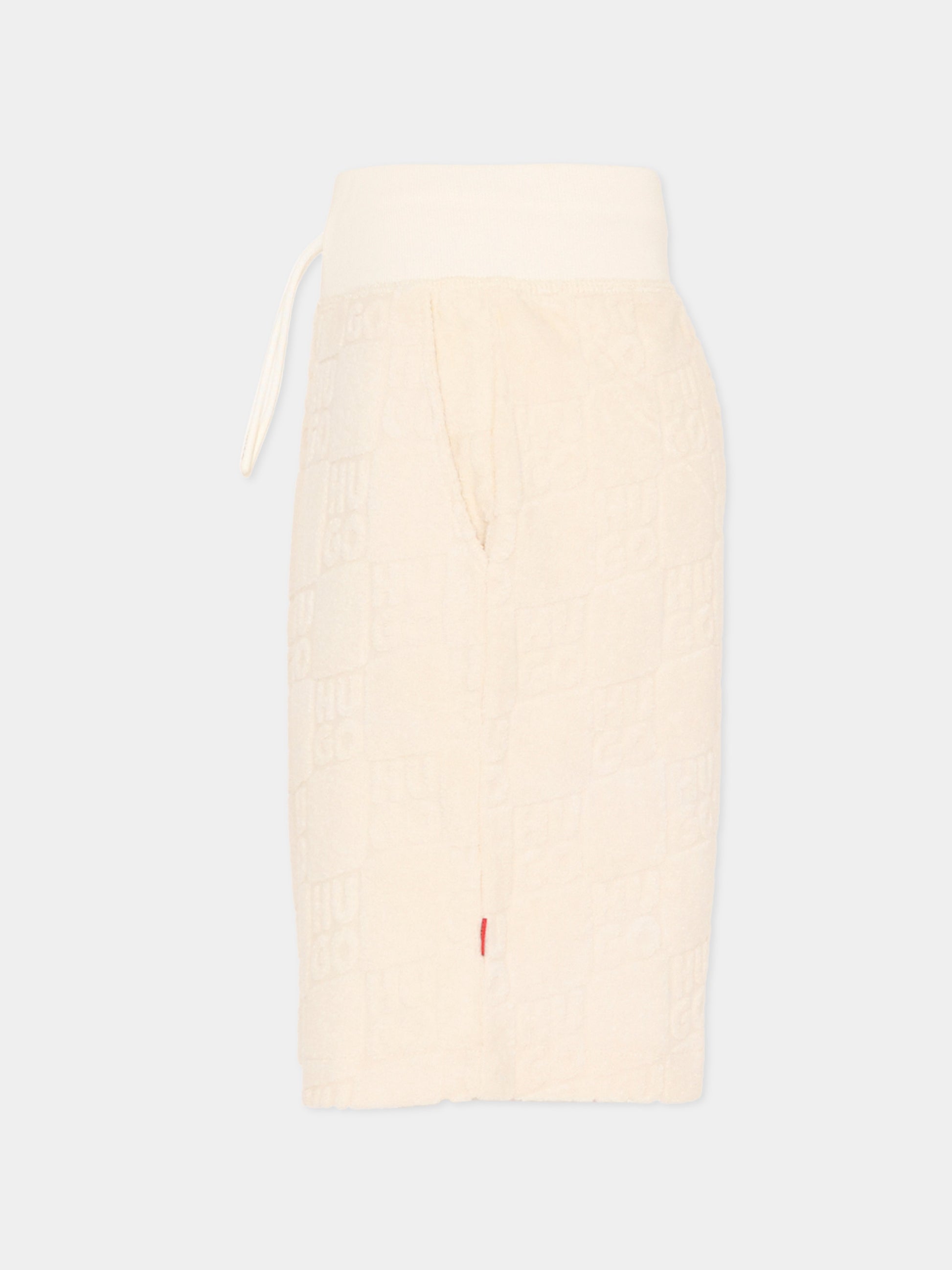 Shorts sportivi avorio per bambino logati,Hugo,G00998 153