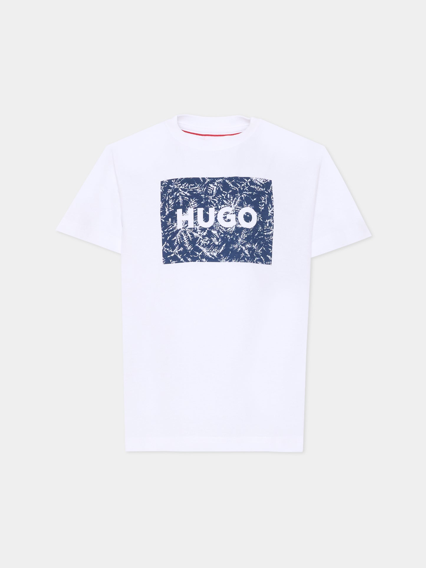 T-shirt bianca per bambino con logo,Hugo,G01020 10P