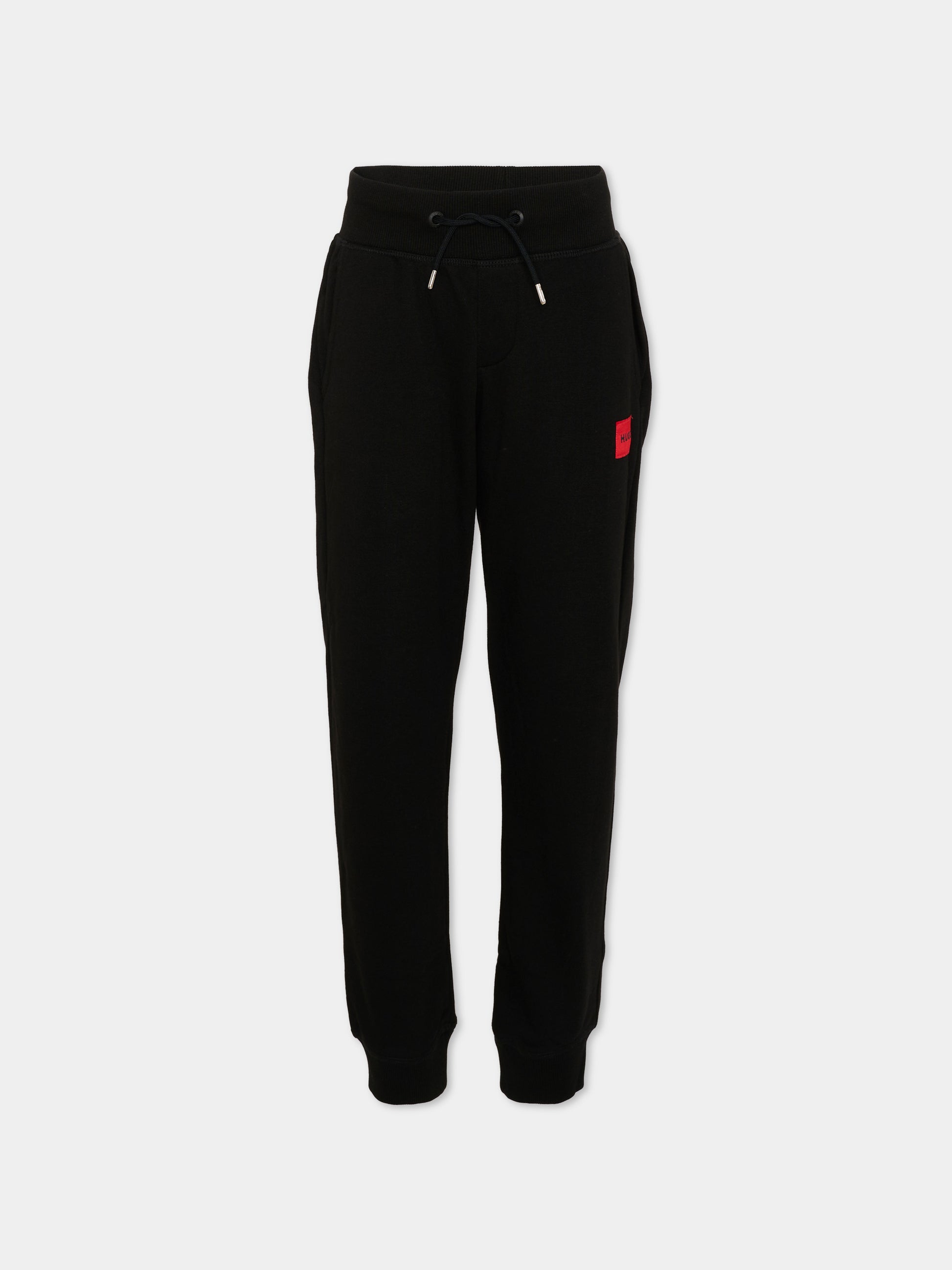 Pantaloni sportivi nero per bambino,Hugo,G01182 09B