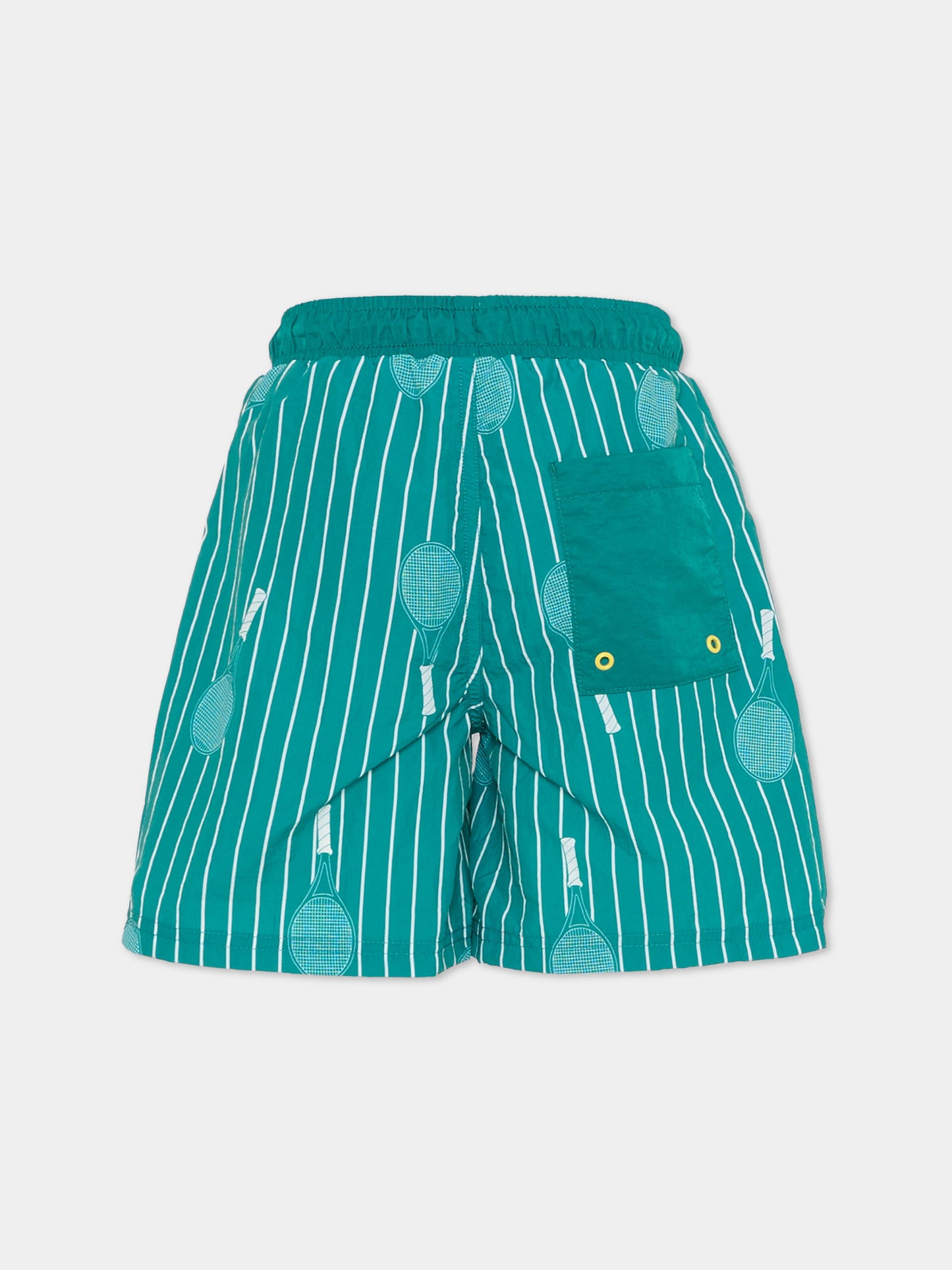 Boxer mare verde per bambino con racchetta da tennis,Kids Around,L00072 627