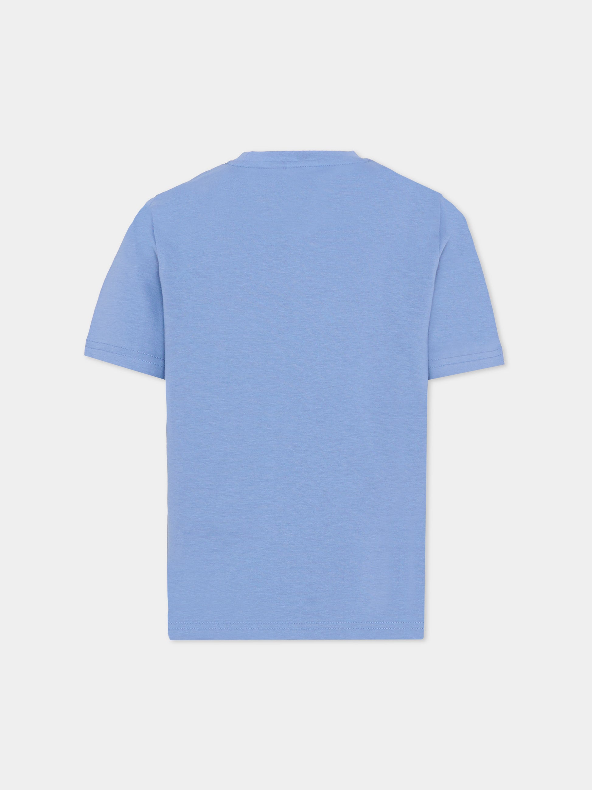 T-shirt blu per bambino con logo,Boss,J52711 881