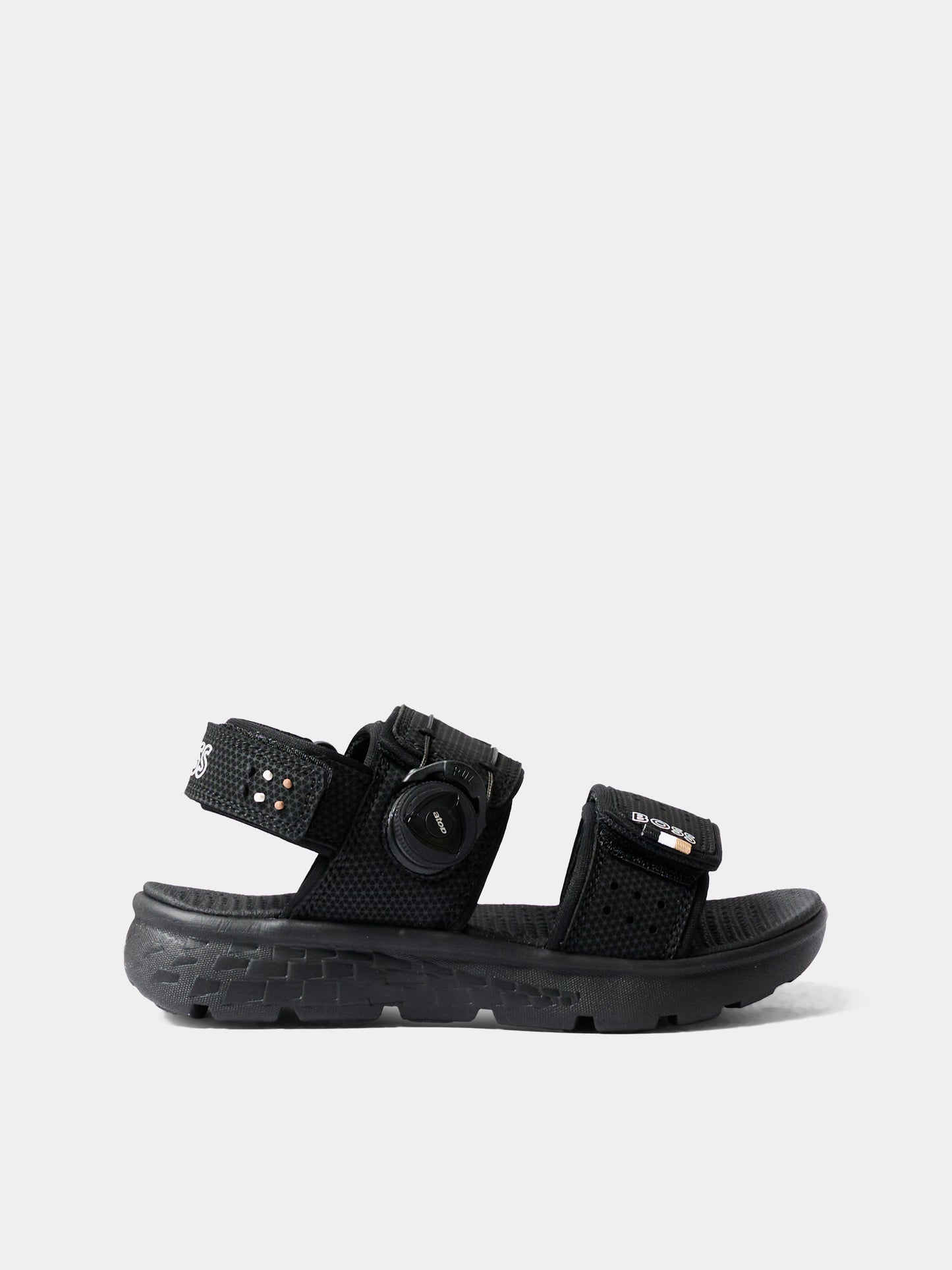 Sandali neri per bambino con logo,Boss,J52812 09B