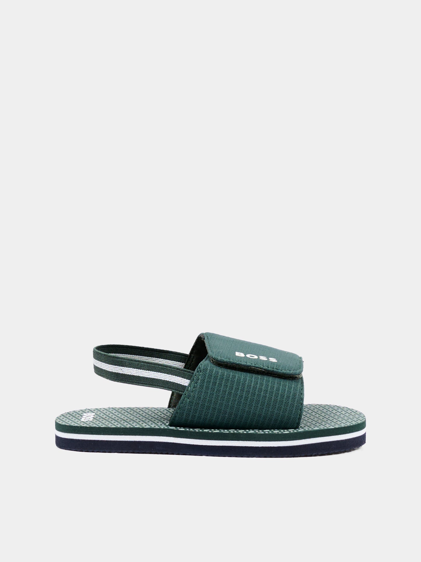 Sandali verdi per bambino con logo,Boss,J52820 68C