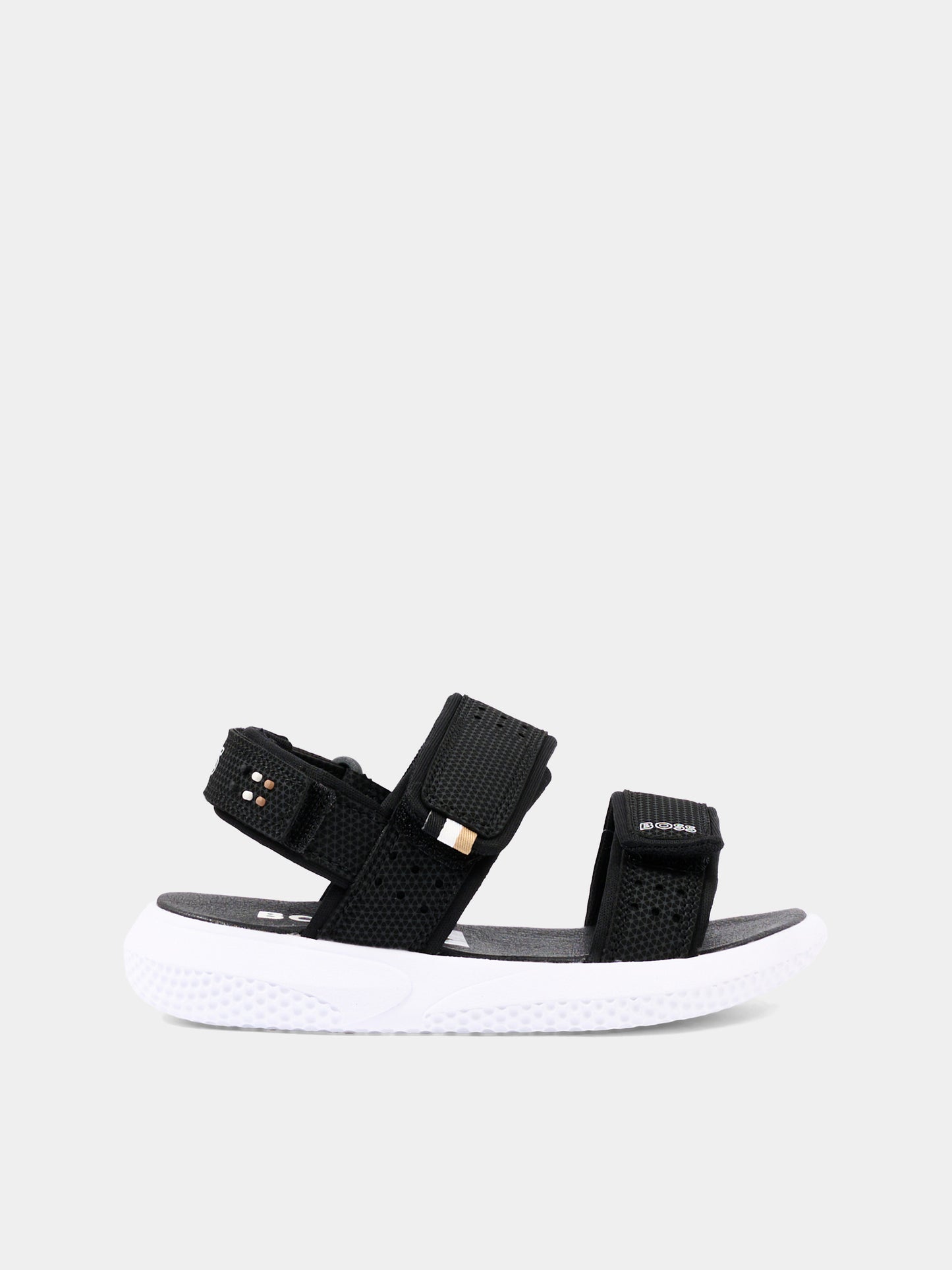 Sandali neri per bambino con logo,Boss,J52823 09B