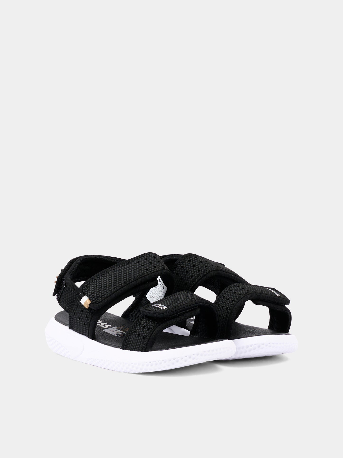 Sandali neri per bambino con logo,Boss,J52823 09B