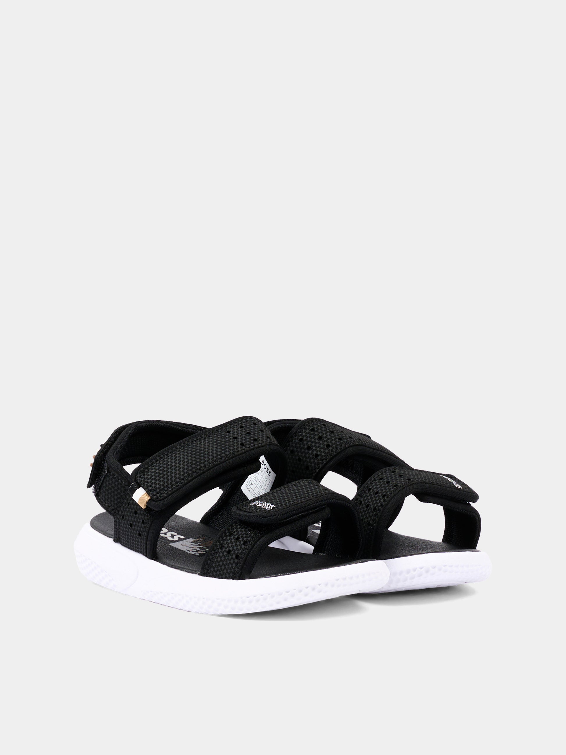 Sandali neri per bambino con logo,Boss,J52823 09B