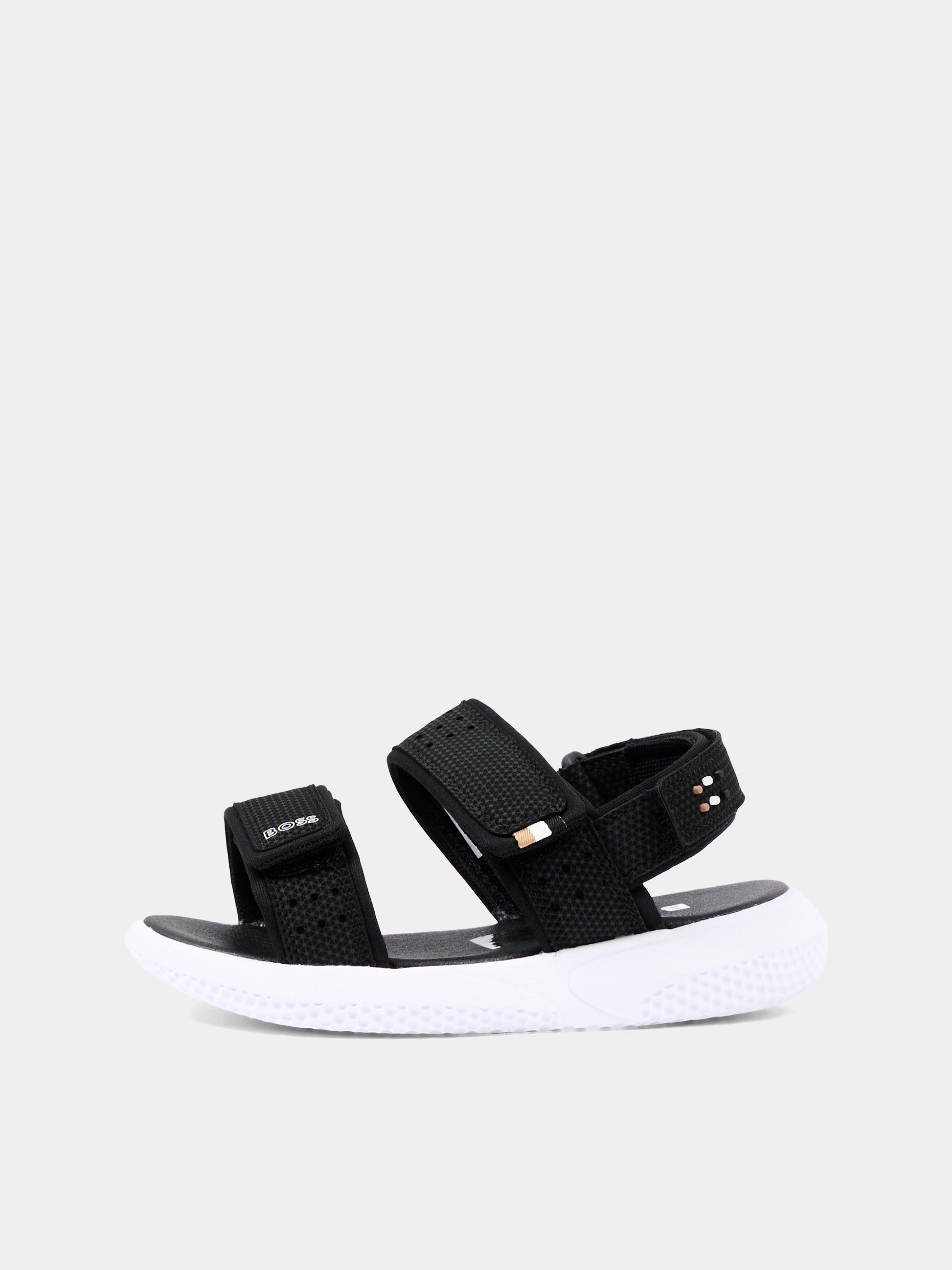 Sandali neri per bambino con logo,Boss,J52823 09B