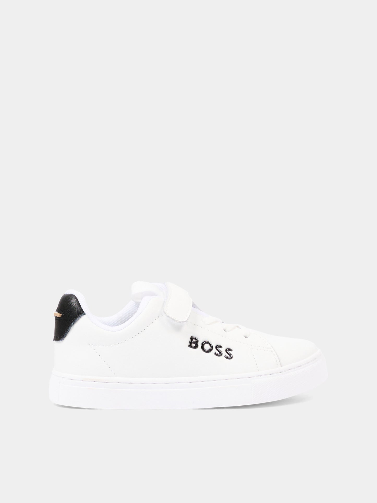 Sneakers bianche per bambino con logo,Boss,J52824 10P