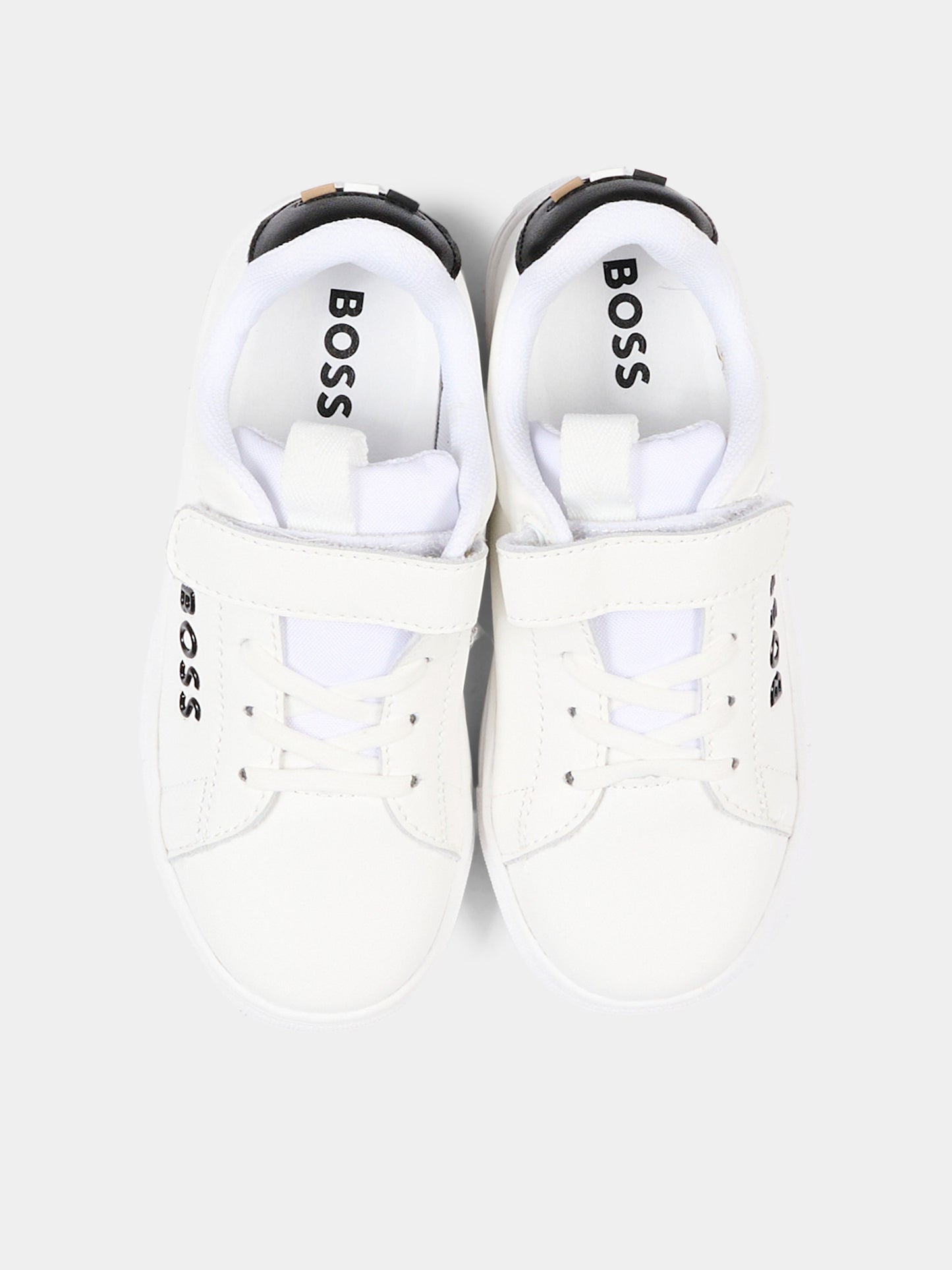 Sneakers bianche per bambino con logo,Boss,J52824 10P