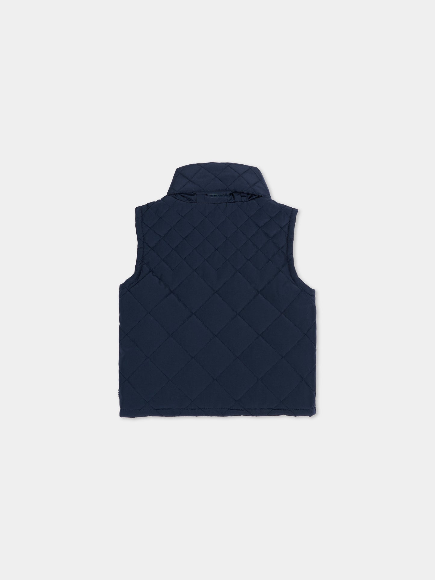 Gilet blu per neonato trapuntato,Boss,J52861 849