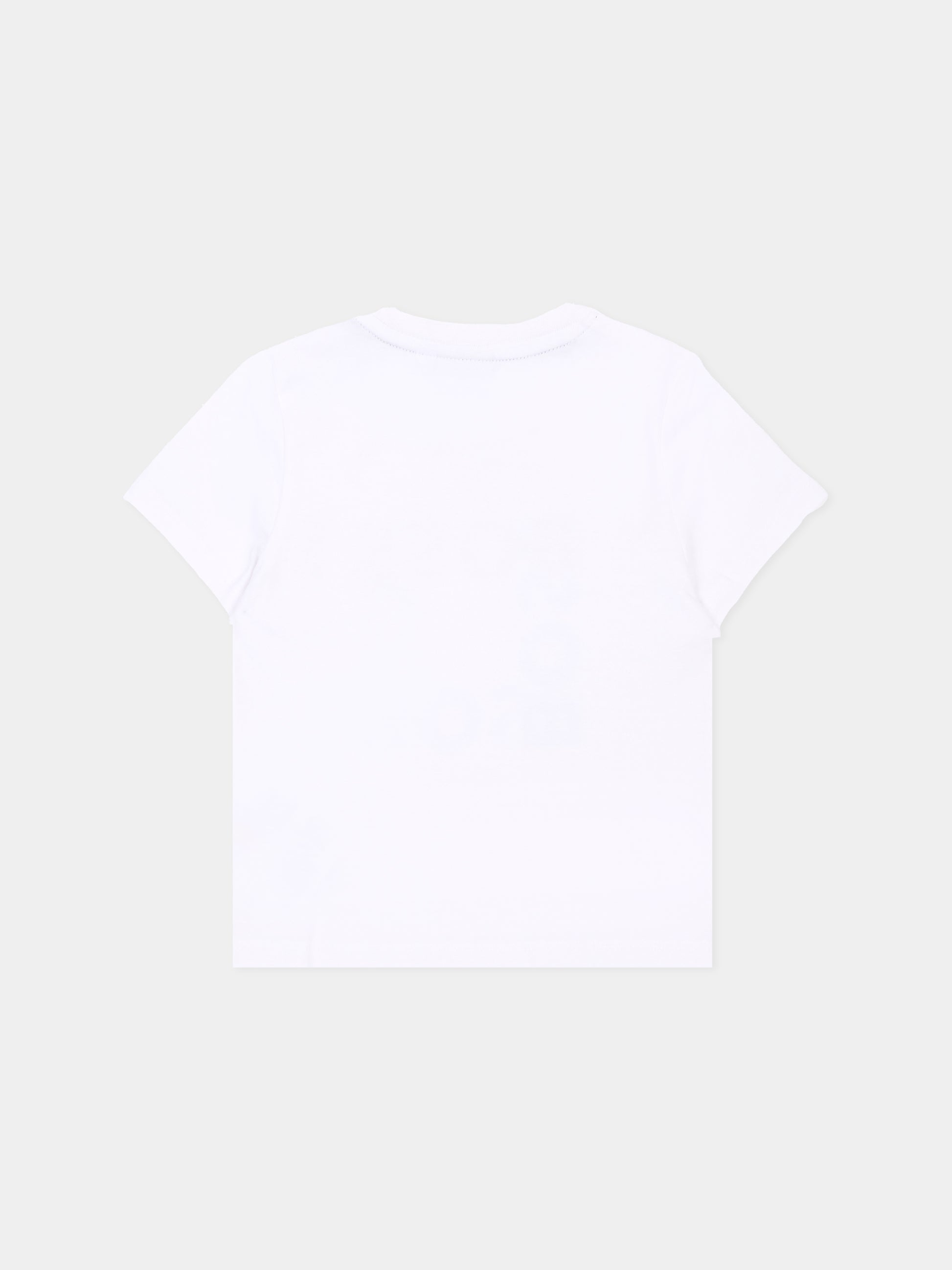 T-shirt bianca per neonato con logo a pois,Boss,J52882 10P