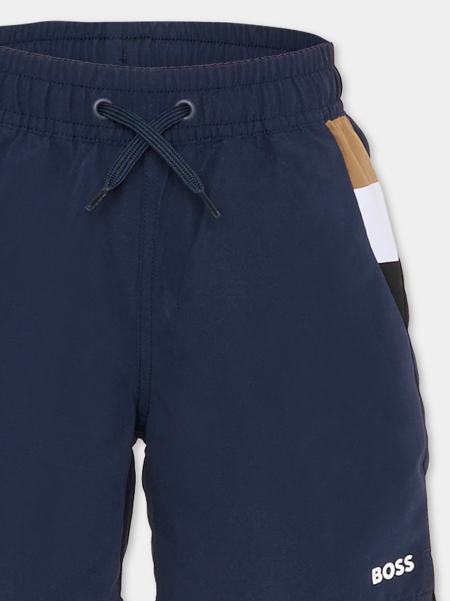 Boxer mare blu per bambino con logo,Boss,J52898 849