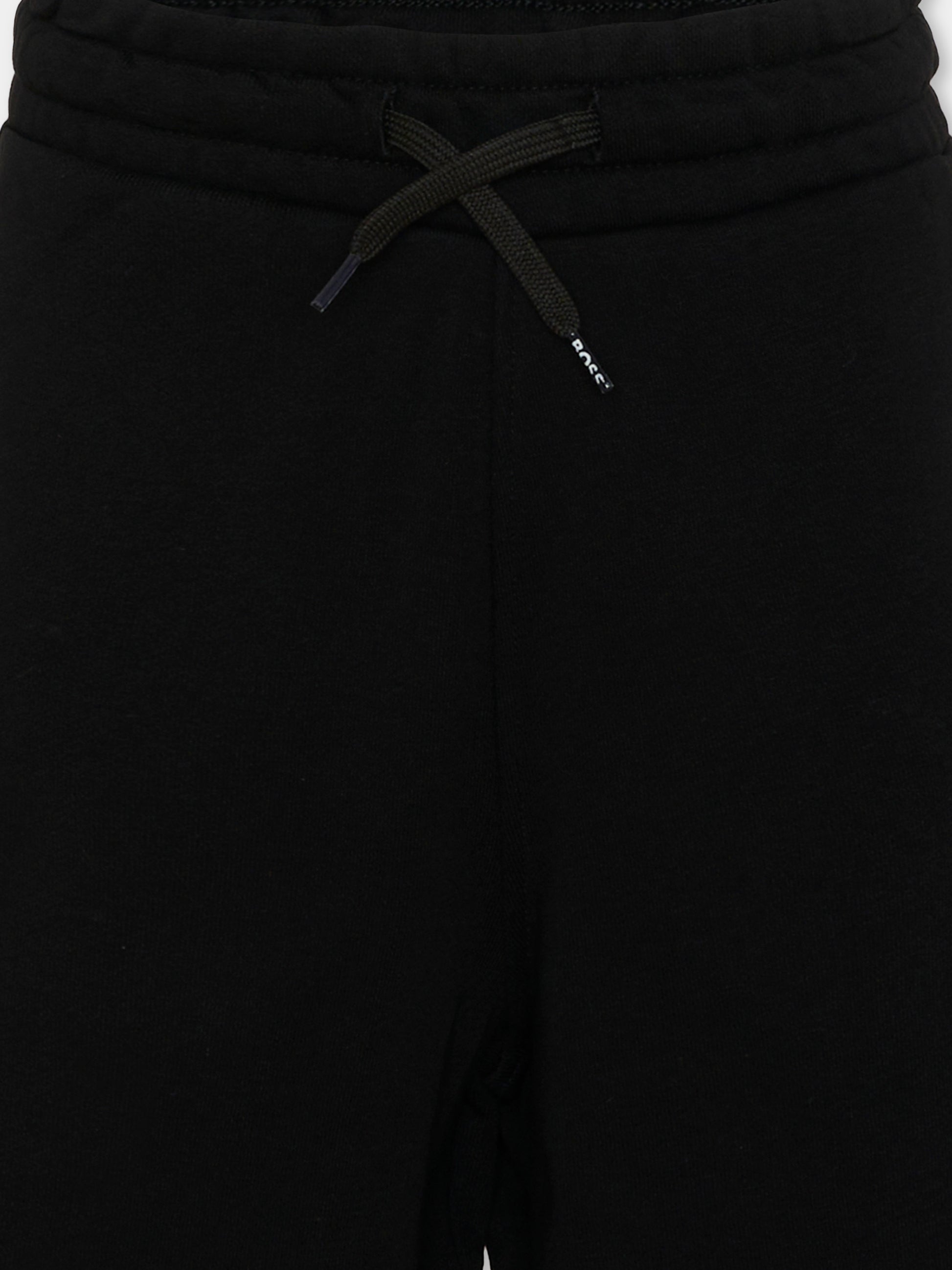 Shorts sportivi neri per bambino logo,Boss,J52928 09B