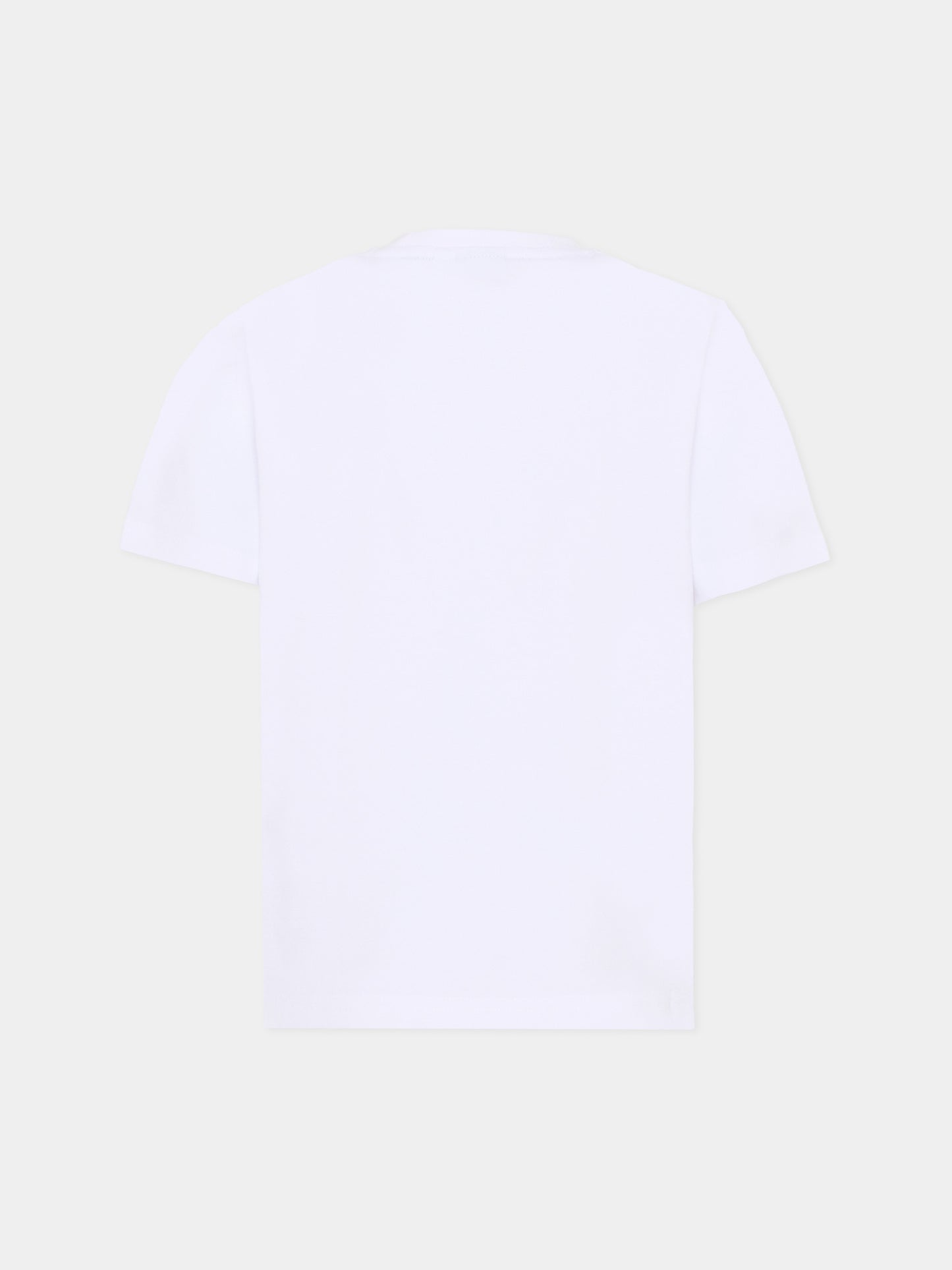 T-shirt bianca per bambino con logo e grattacieli,Boss,J52989 10P