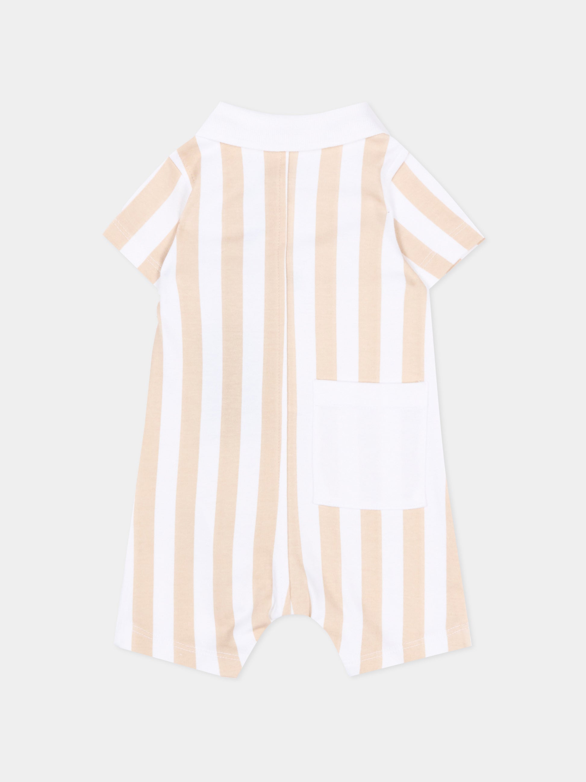 Pagliaccetto beige a righe per neonato,Boss,J53032 249