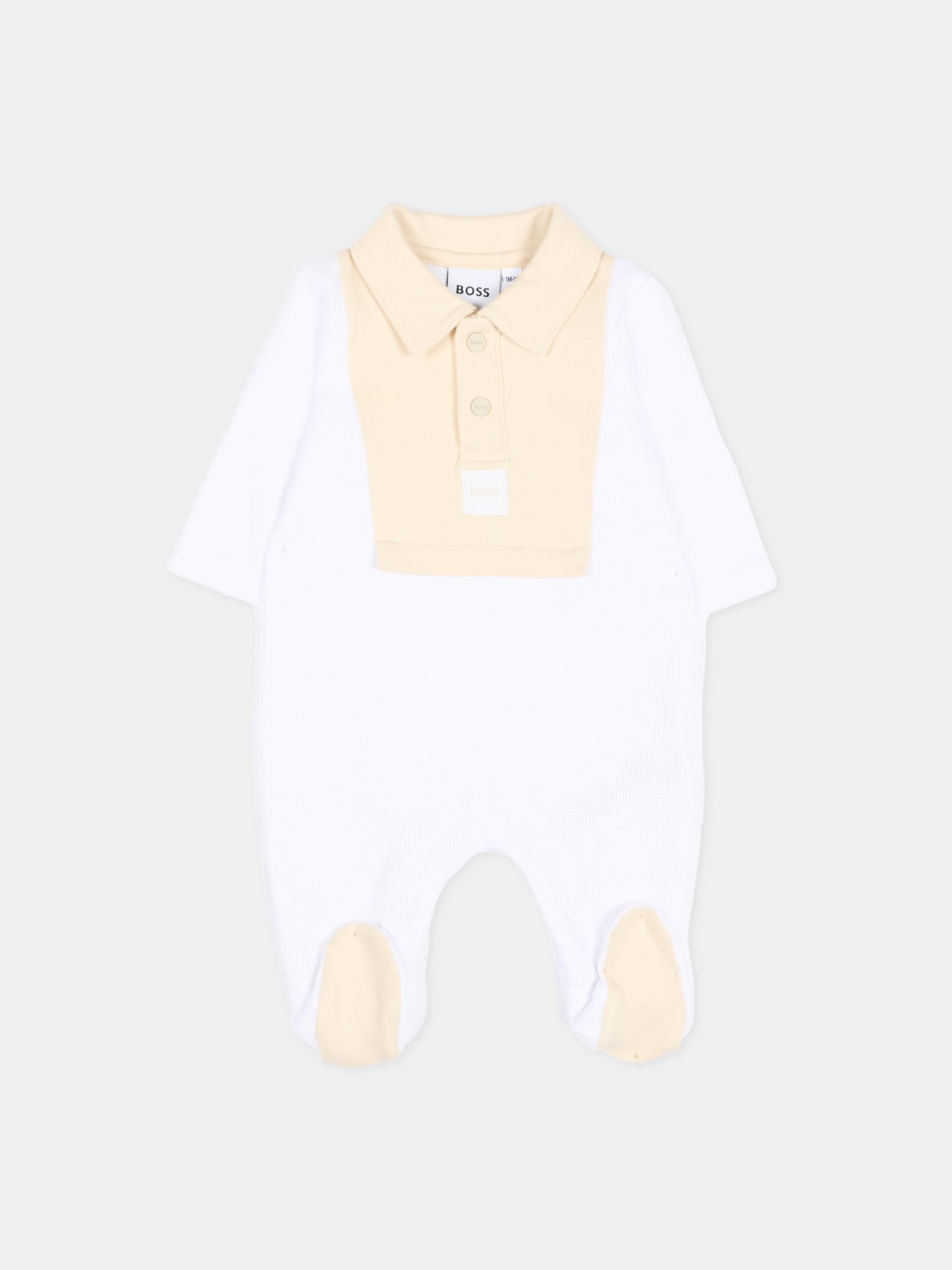 Tutina bianca per neonato con colletto polo,Boss,J53040 10P