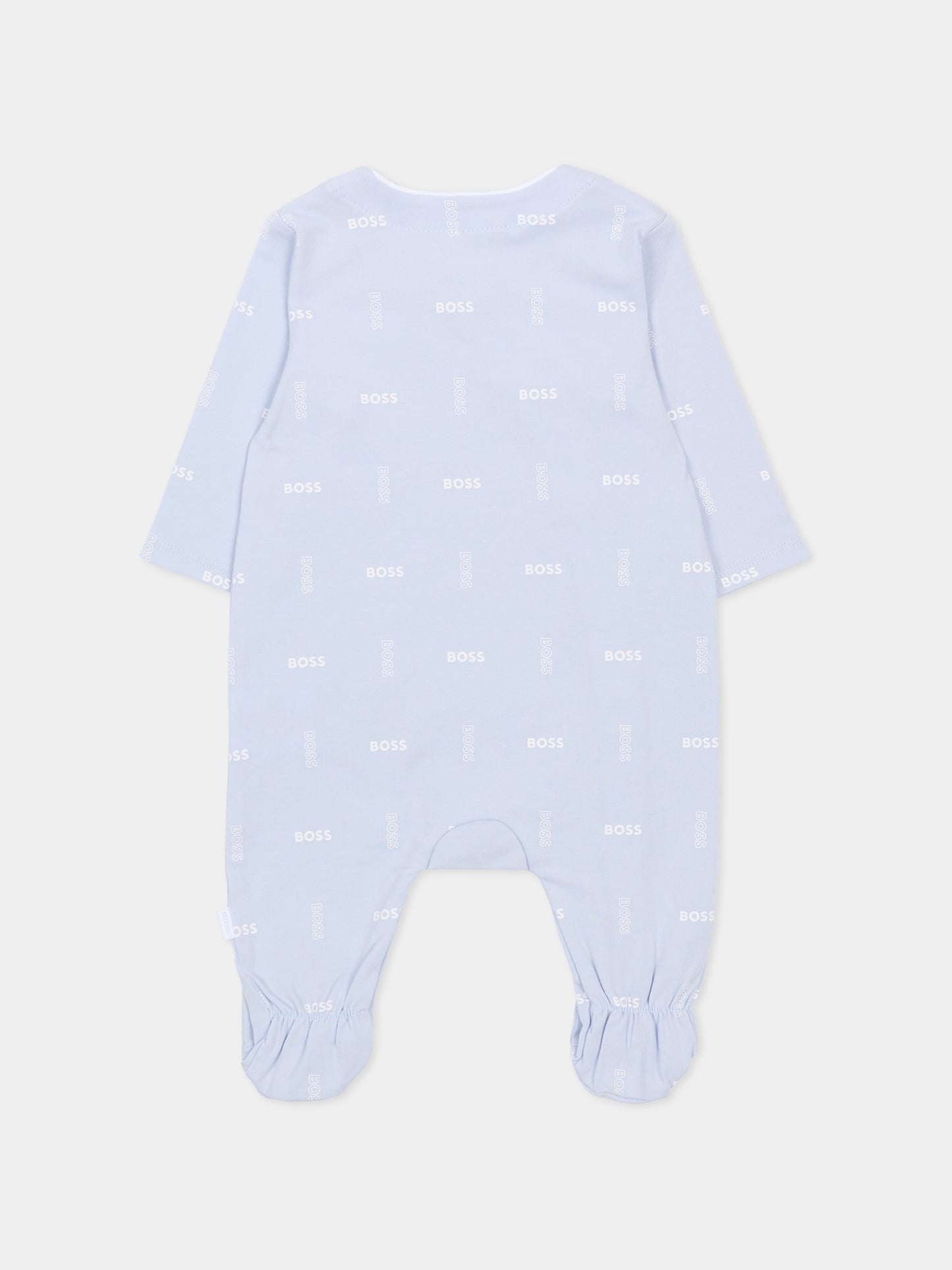 Set tutine celeste per neonato con logo,Boss,J53045 771