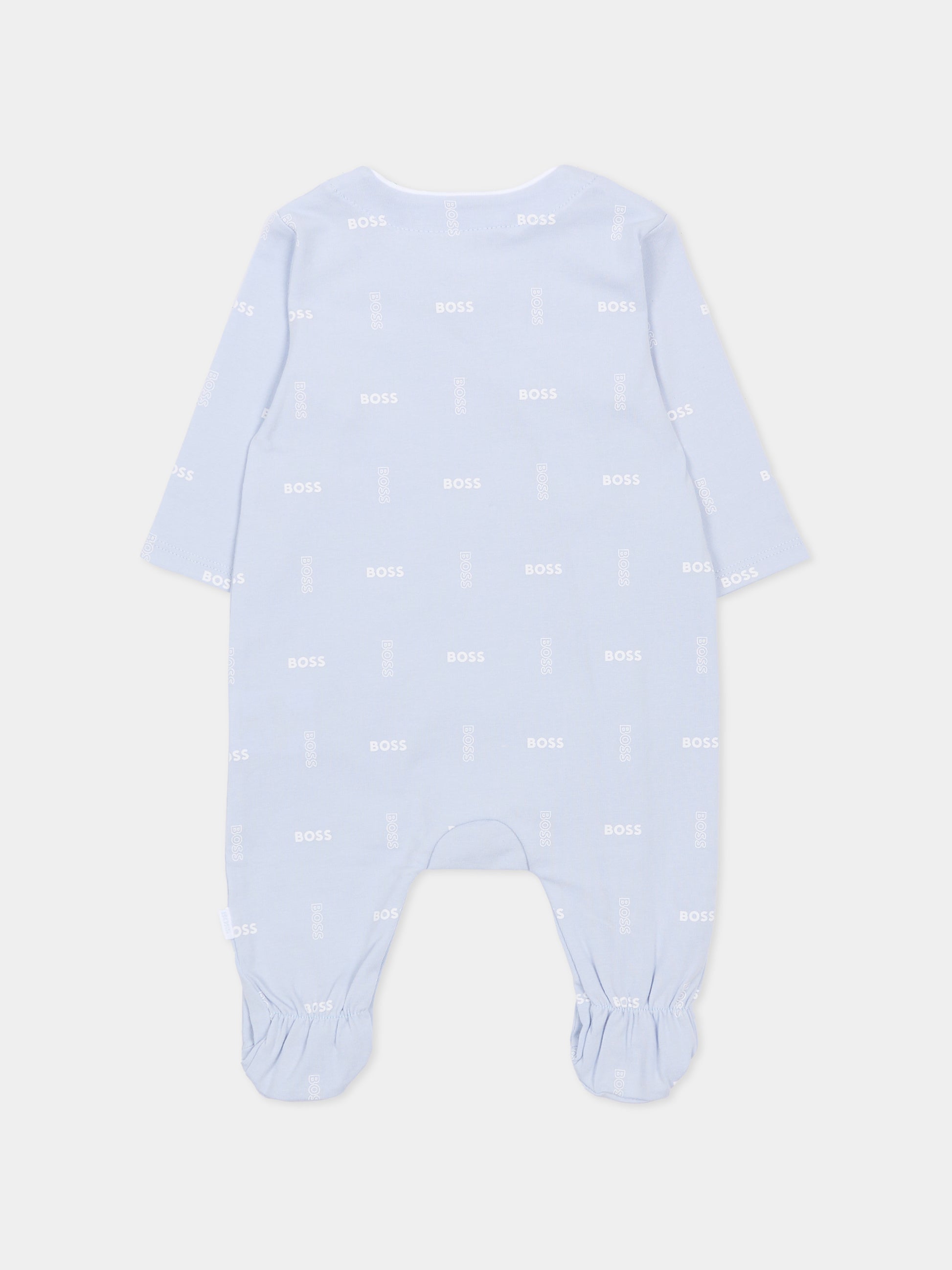 Set tutine celeste per neonato con logo,Boss,J53045 771