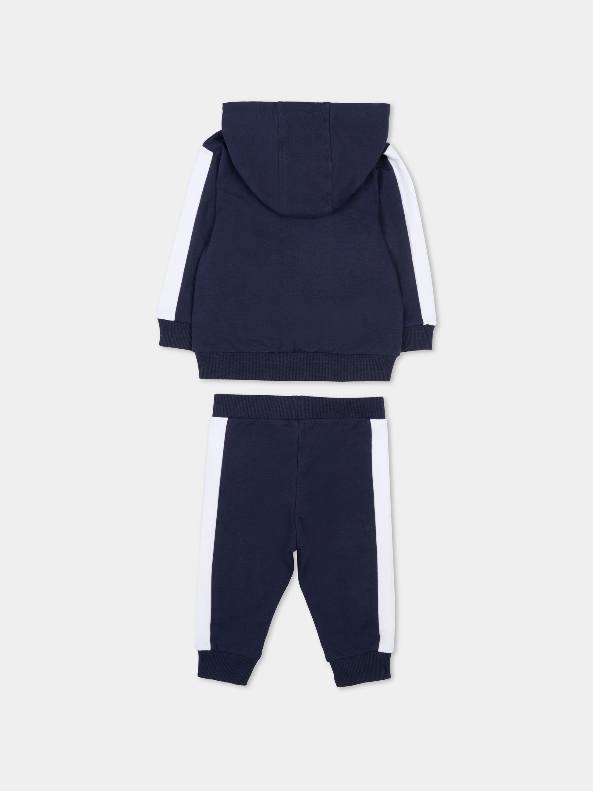 Completo blu per neonato con logo e panda,Boss,J53051 849