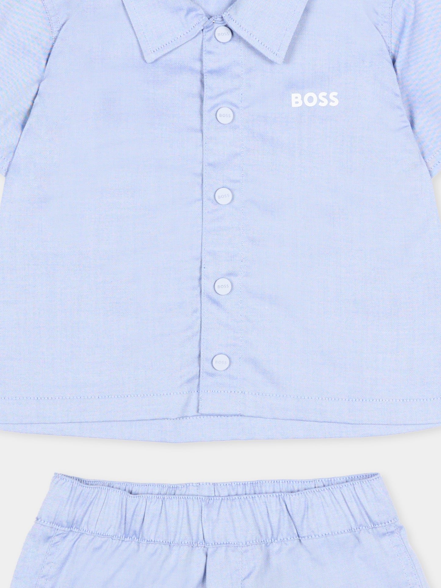 Completo sportivo celeste per neonato con logo,Boss,J53054 813