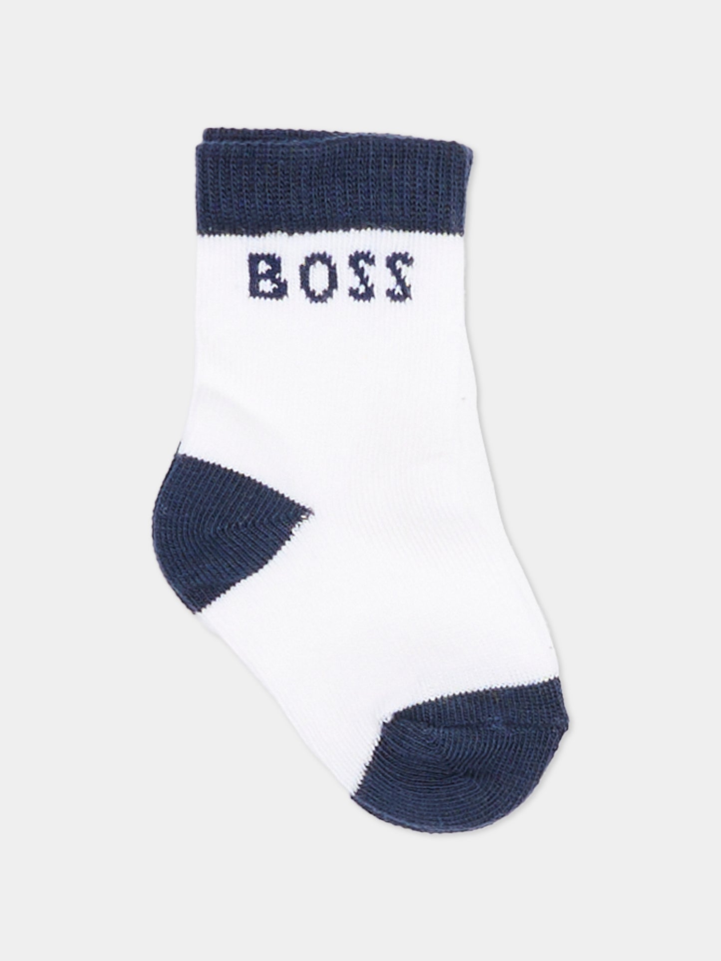 Set calzini bianco per neonato con logo,Boss,J53096 10P