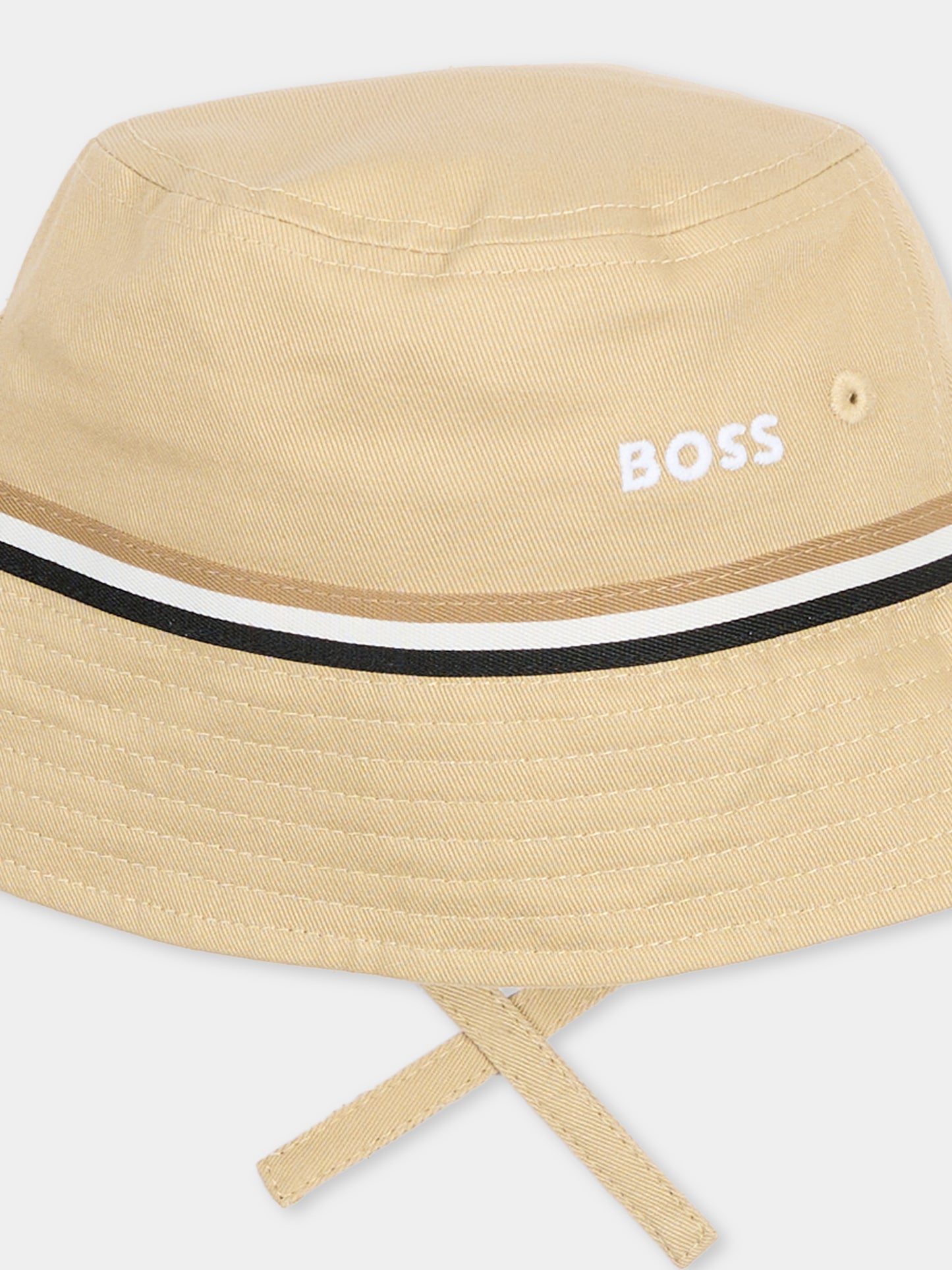 Cloche beige per neonato con logo,Boss,J53100 249