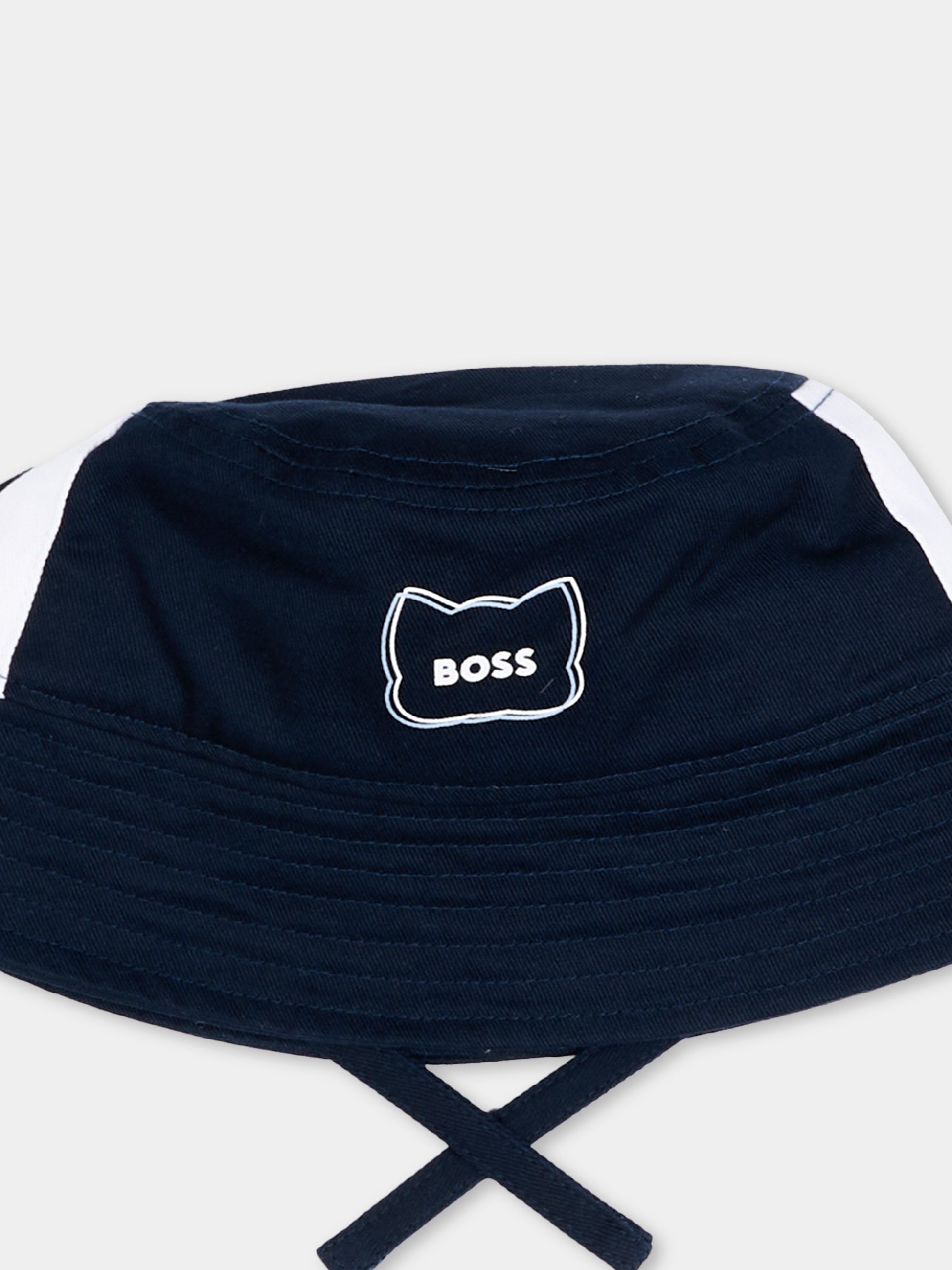 Cloche blu per neonato con logo,Boss,J53101 849