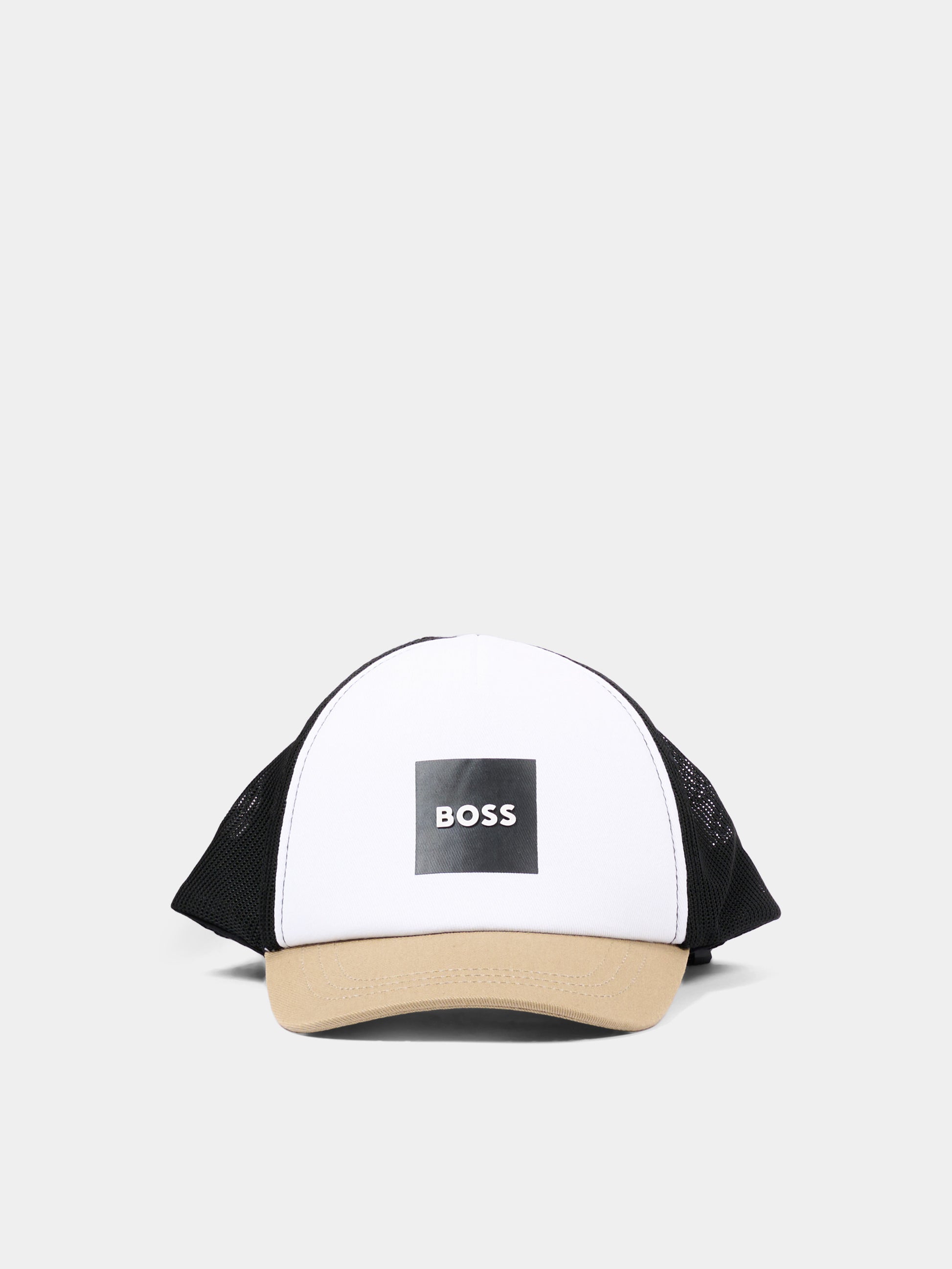Cappello beige per neonato con logo,Boss,J53144 295