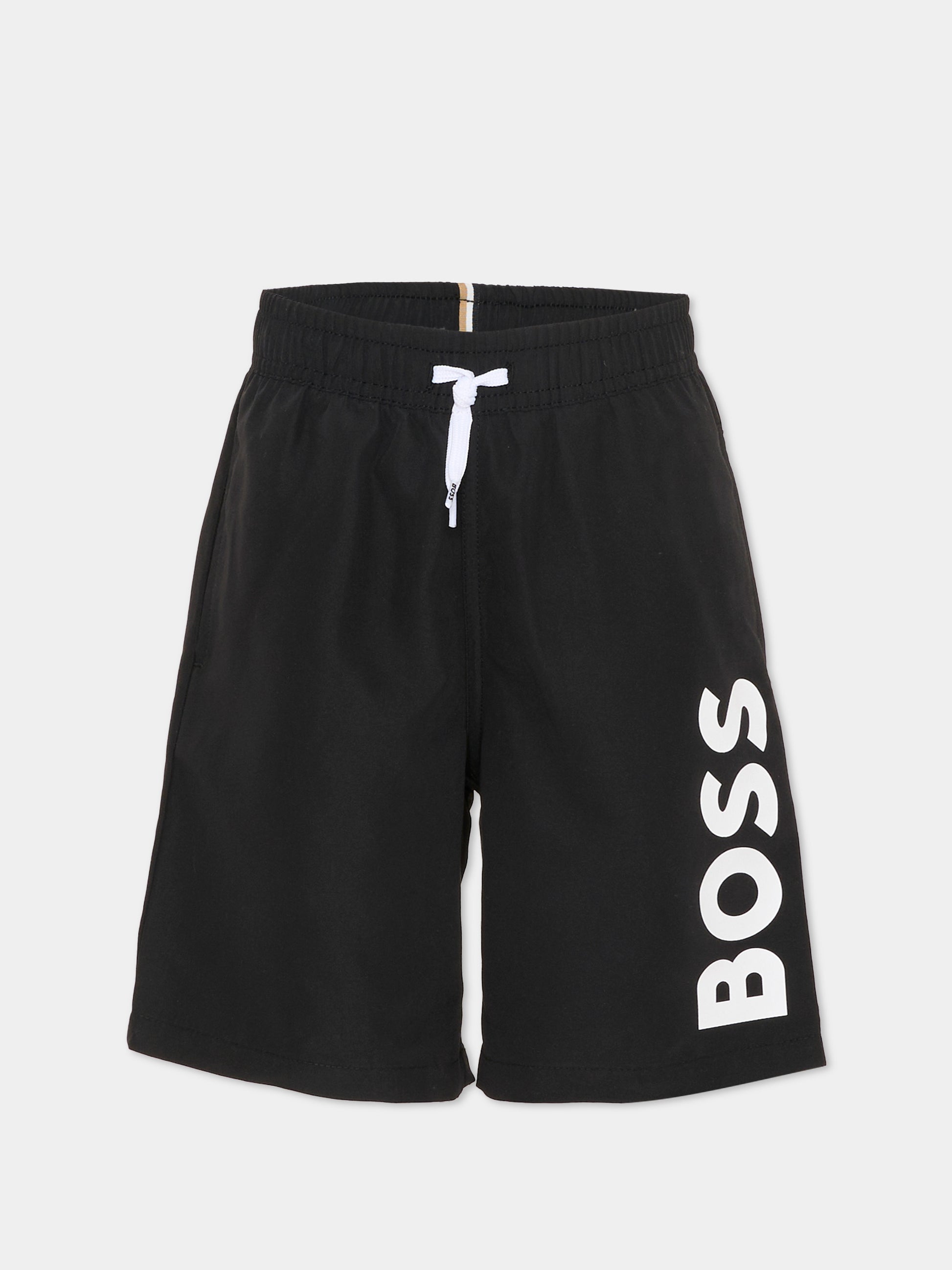 Boxer mare nero per bambino con logo,Boss,J53171 09B