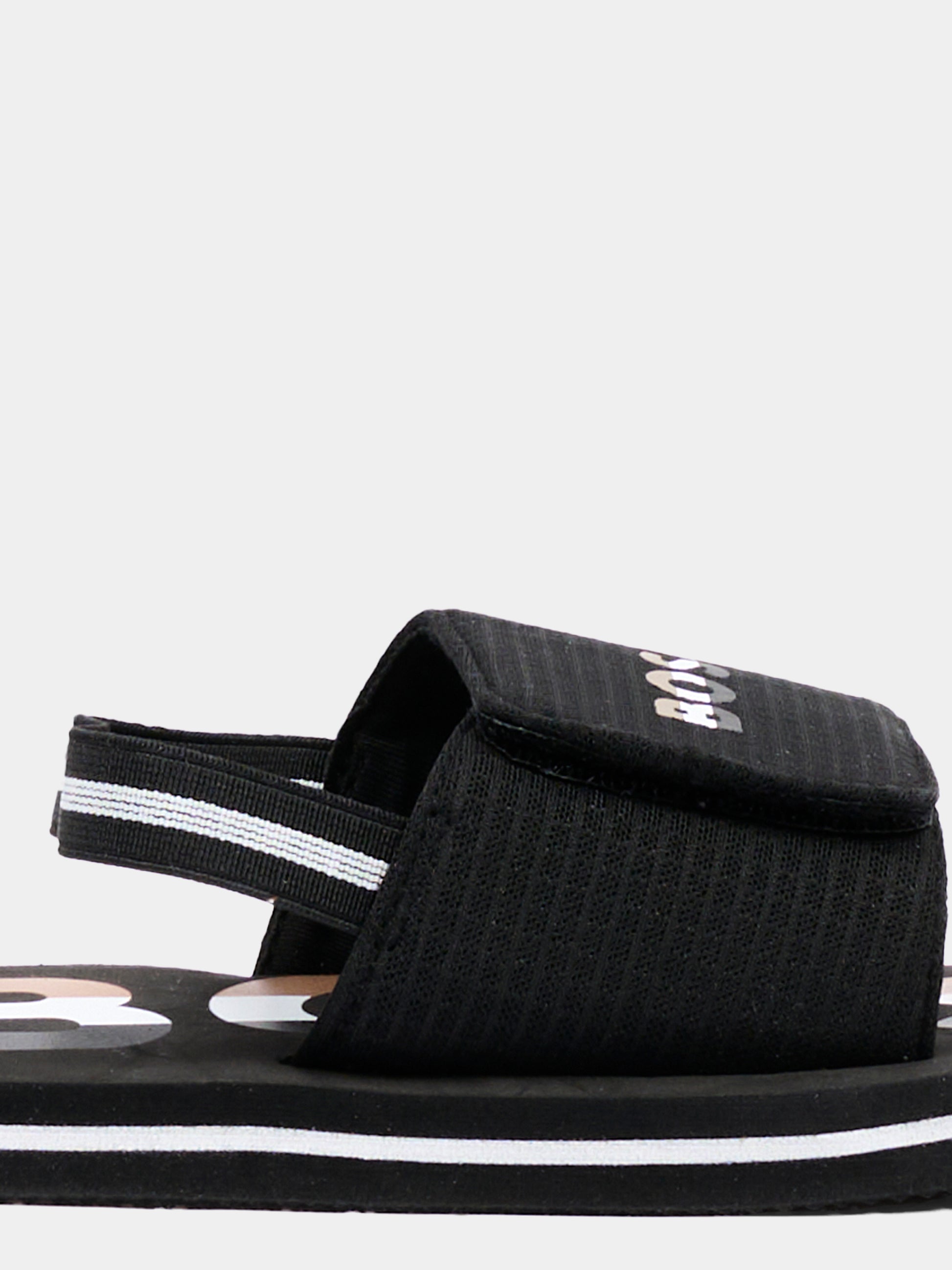 Sandali neri per bambino con logo,Boss,J53242 09B