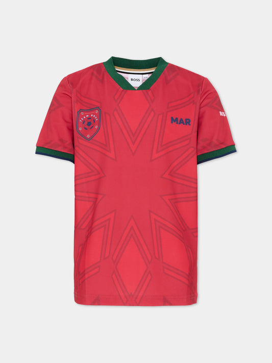 T-Shirt rossa Marocco per bambino,Boss,J53255 978