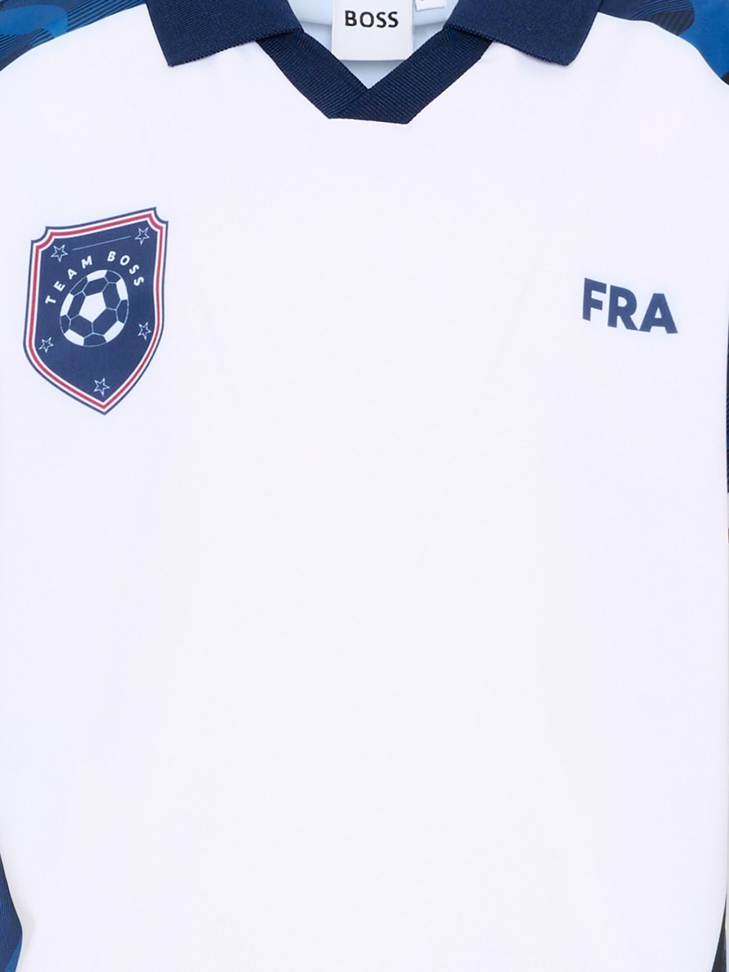 T-Shirt bianca per bambino stampa Francia,Boss,J53257 10P