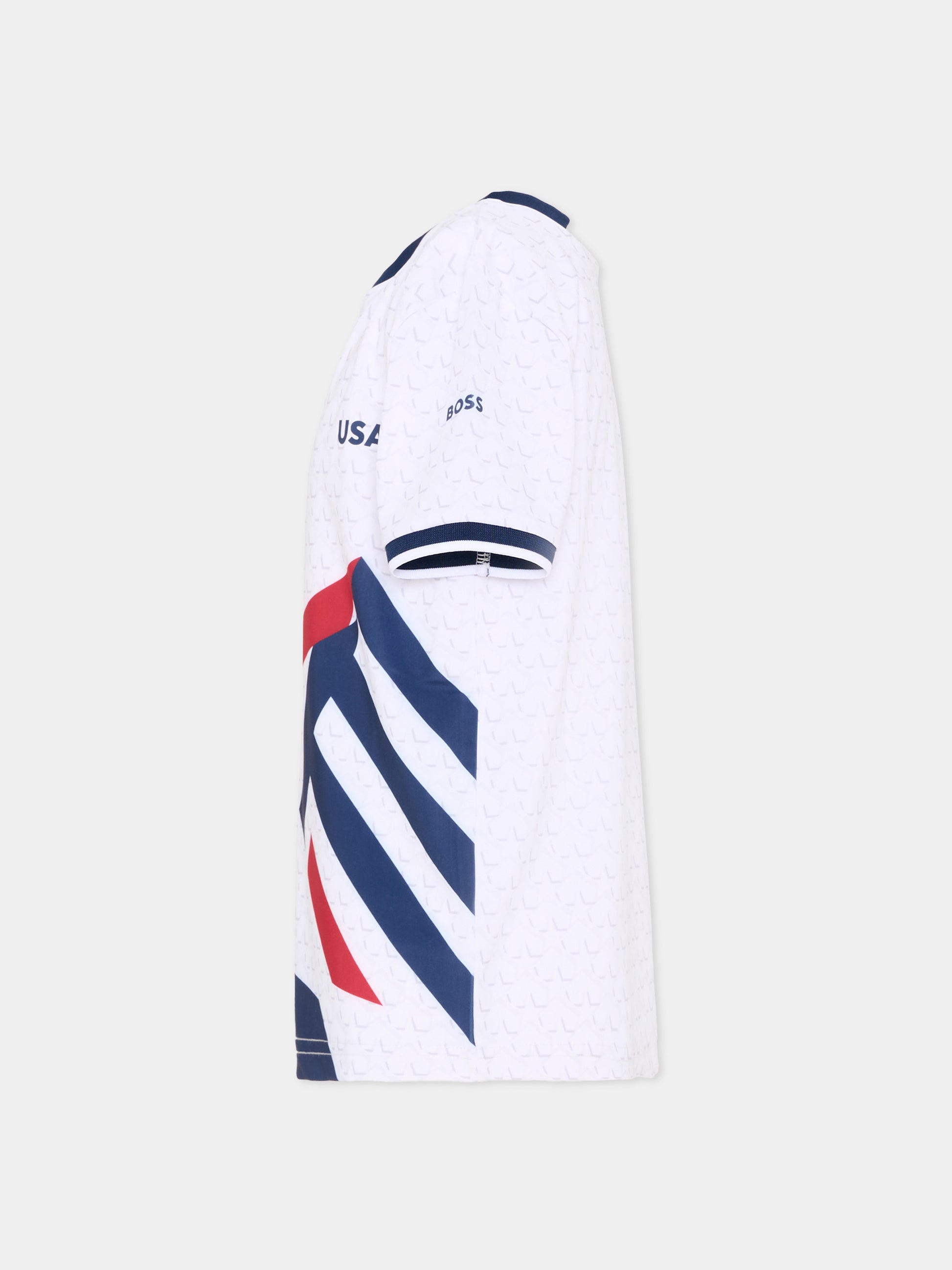 T-Shirt bianca USA per bambino stampa,Boss,J53256 10P