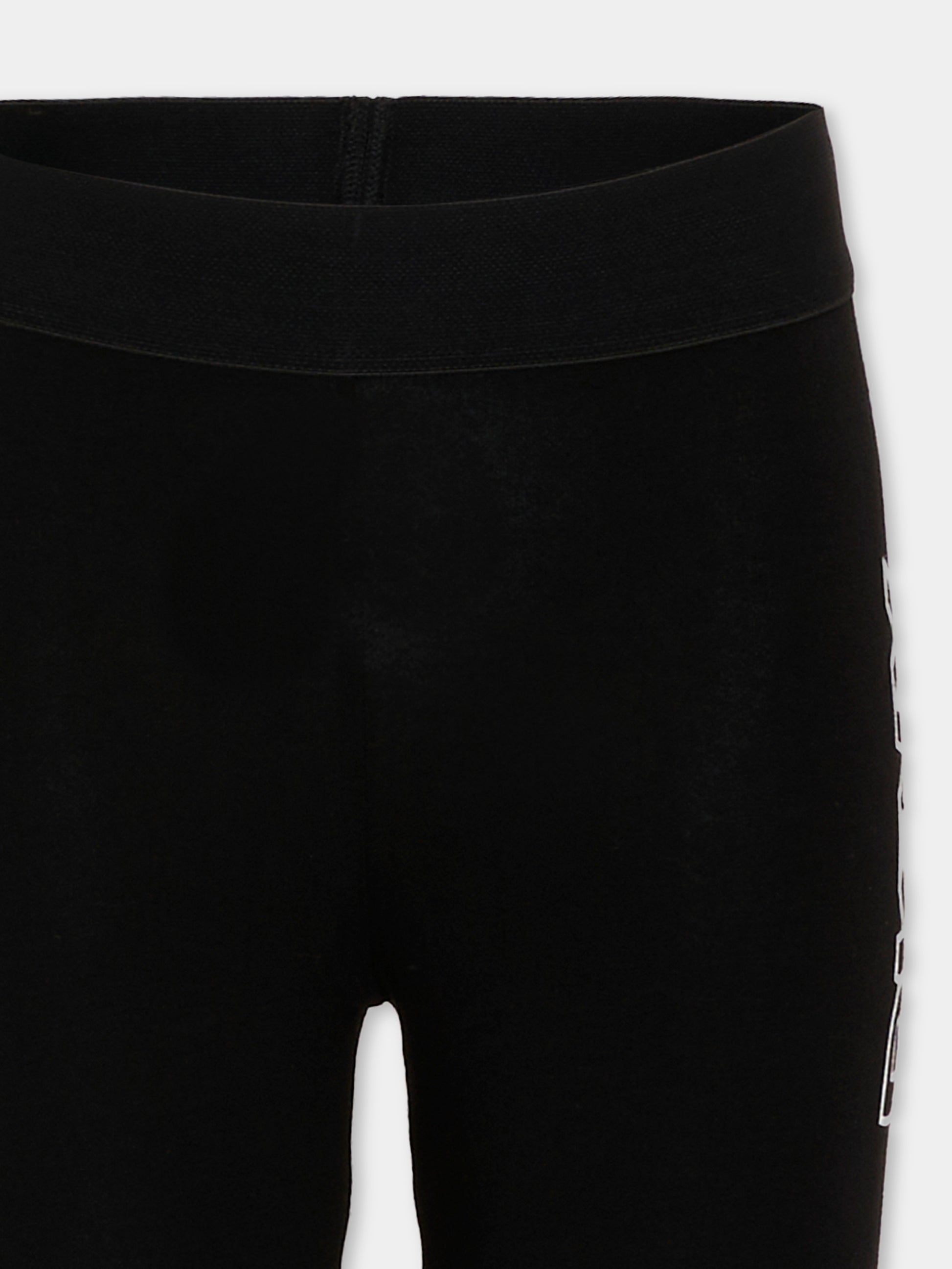 Shorts sportivi neri per bambina con logo,Dkny,D62576 09B