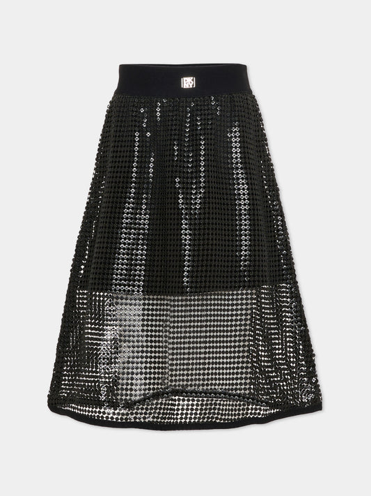 Gonna nera per bambina con logo,Dkny,D62594 09B