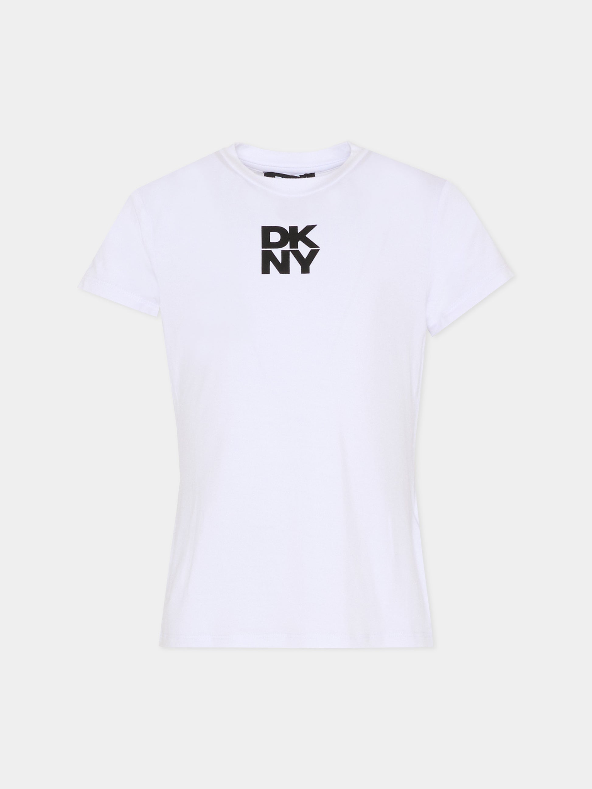 Vestito nero per bambina con logo nero,Dkny,D62599 09B