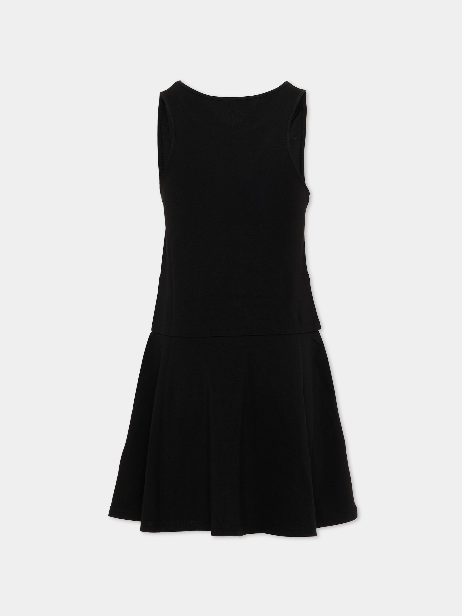 Vestito nero per bambina con logo,Dkny,D62601 09B