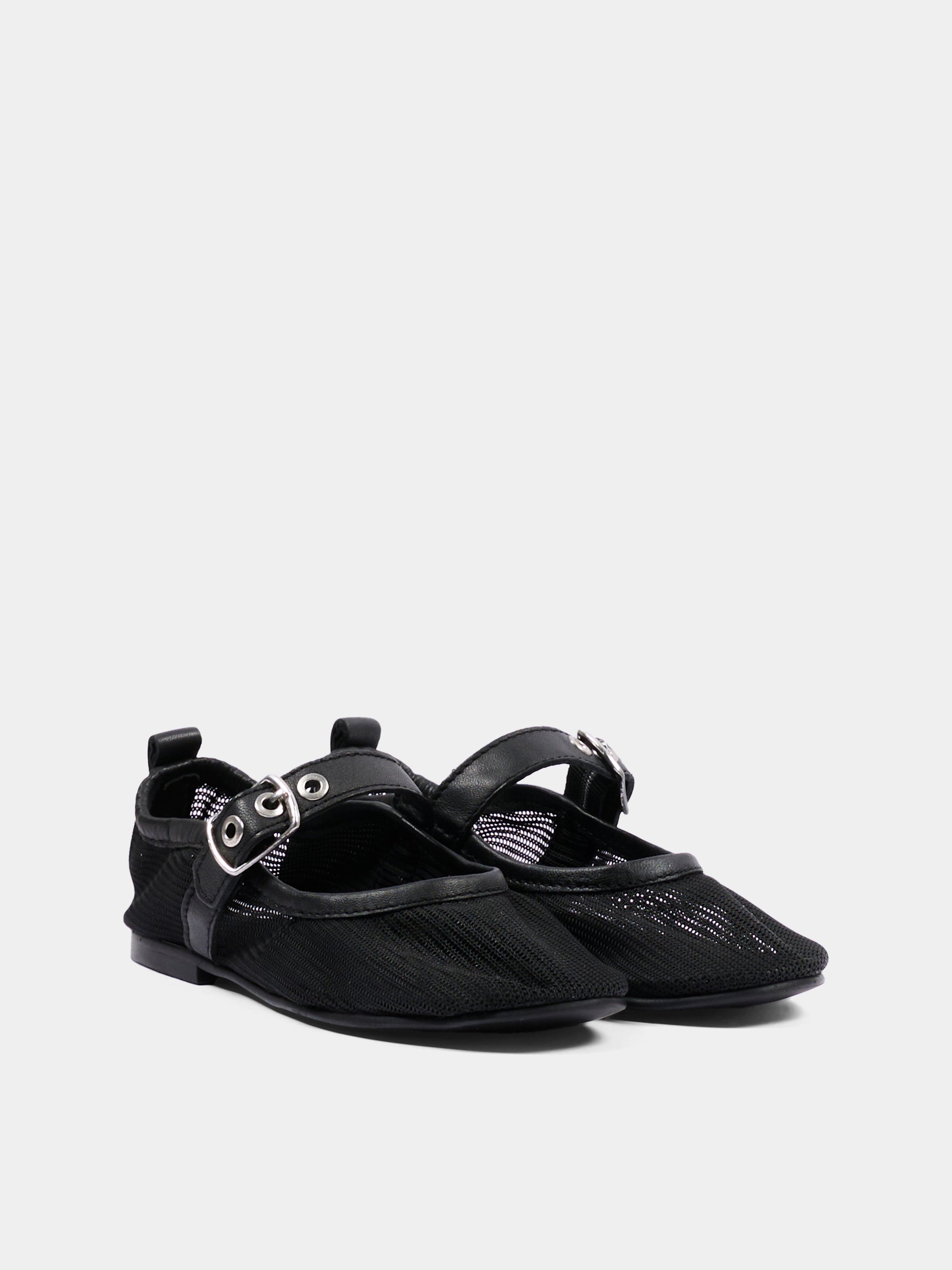 Ballerine nere per bambina a rete,Dkny,D62636 09B