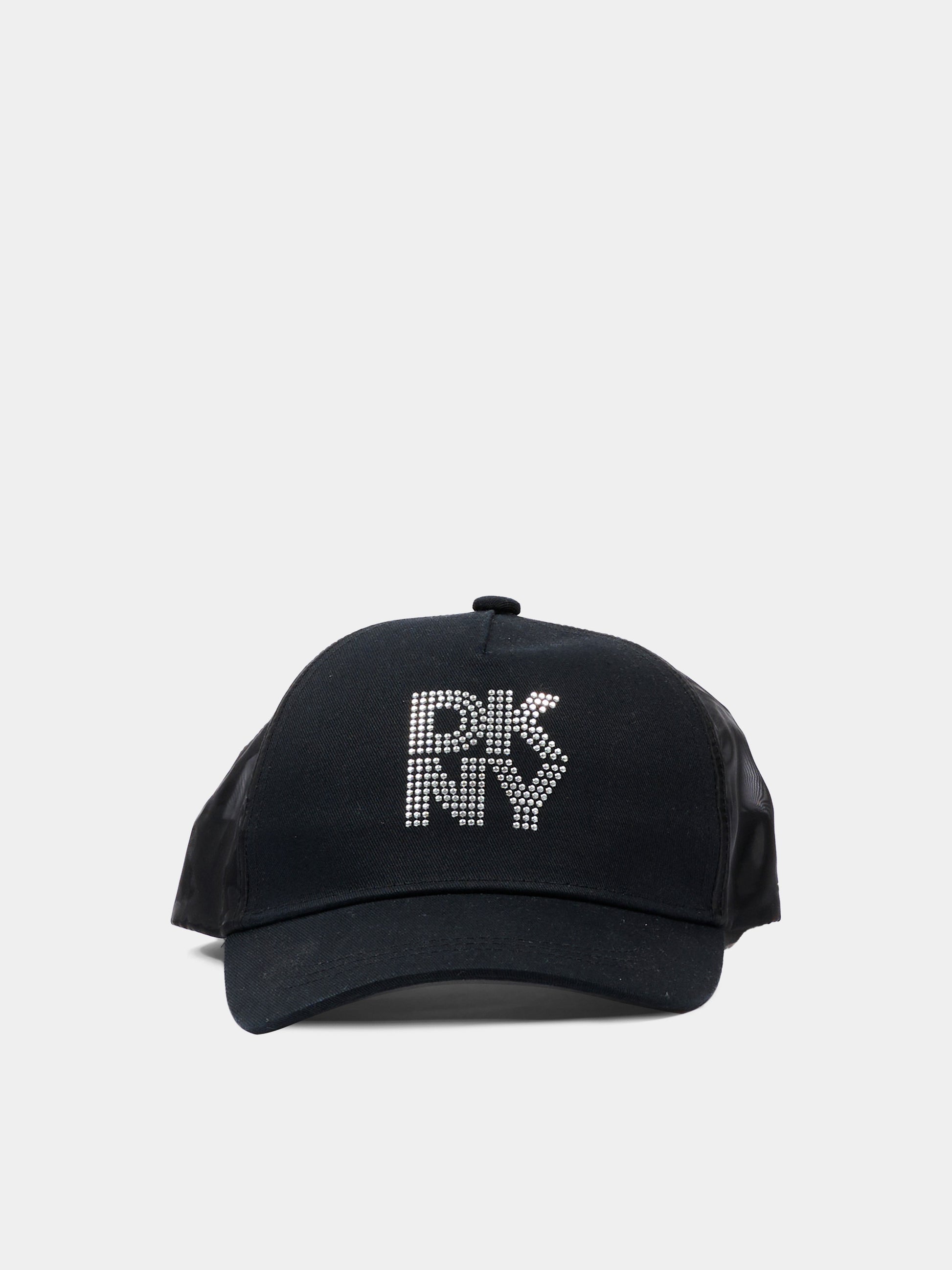 Cappello con visiera nero per bambina con logo,Dkny,D62642 09B