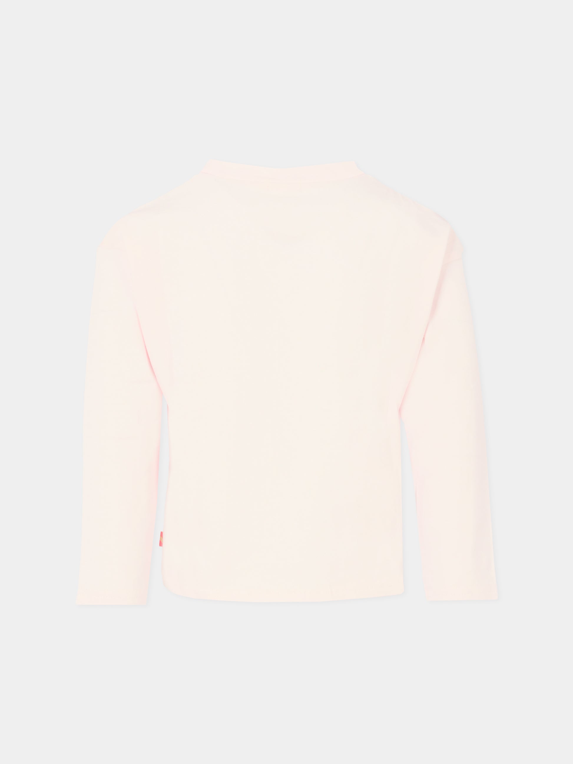 T-shirt rosa per bambina con scritta,Billieblush,U20481 44L