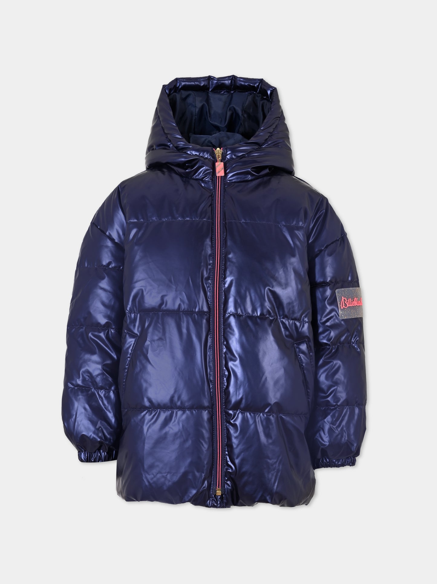 Piumino blu per bambino con logo,Billieblush,U20637 85T