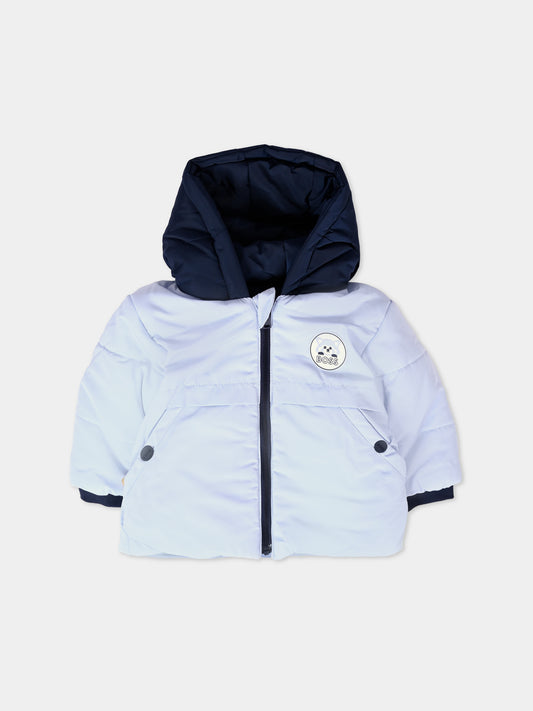 Piumino reversibile celeste per neonato con patch,Boss,J51047 771