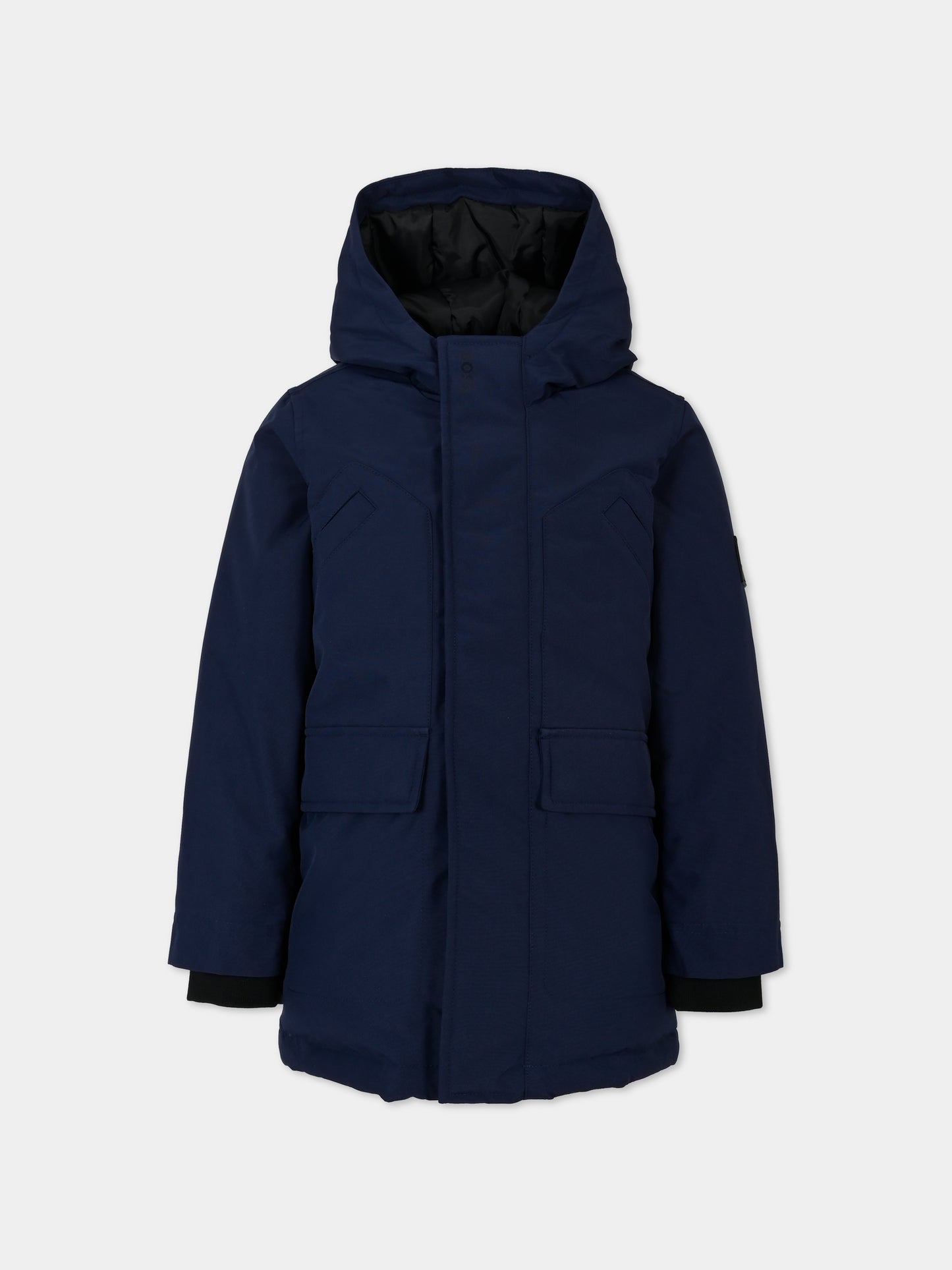 Parka blu per bambino con logo,Boss,J51231 849