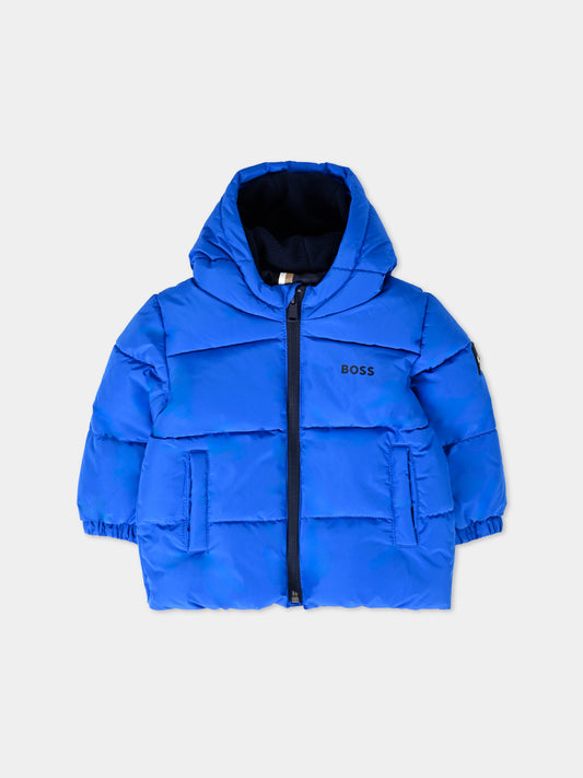 Piumino blu per neonato con logo,Boss,J51258 87A