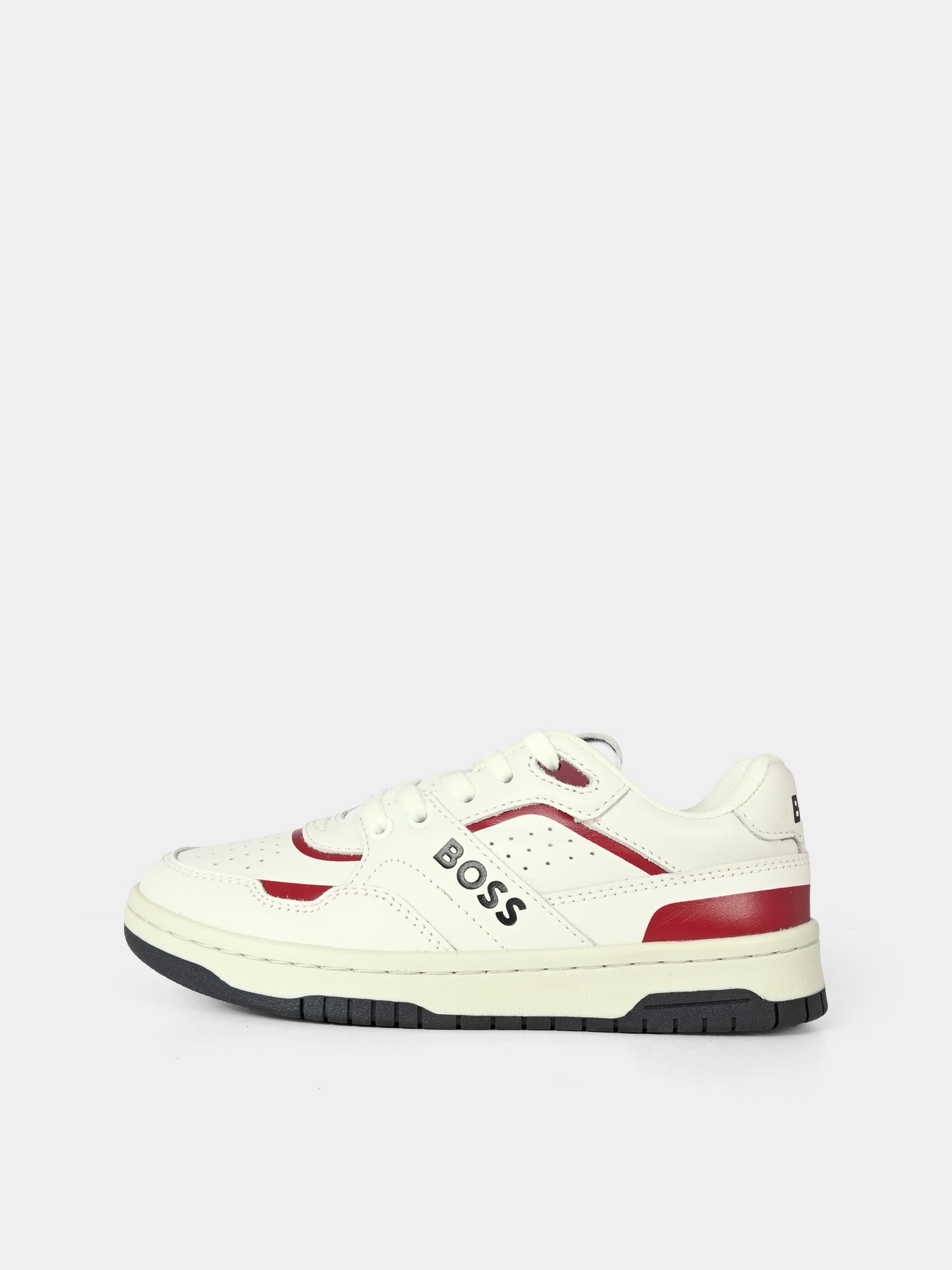 Sneakers avorio per bambino con logo,Boss,J51324 10P