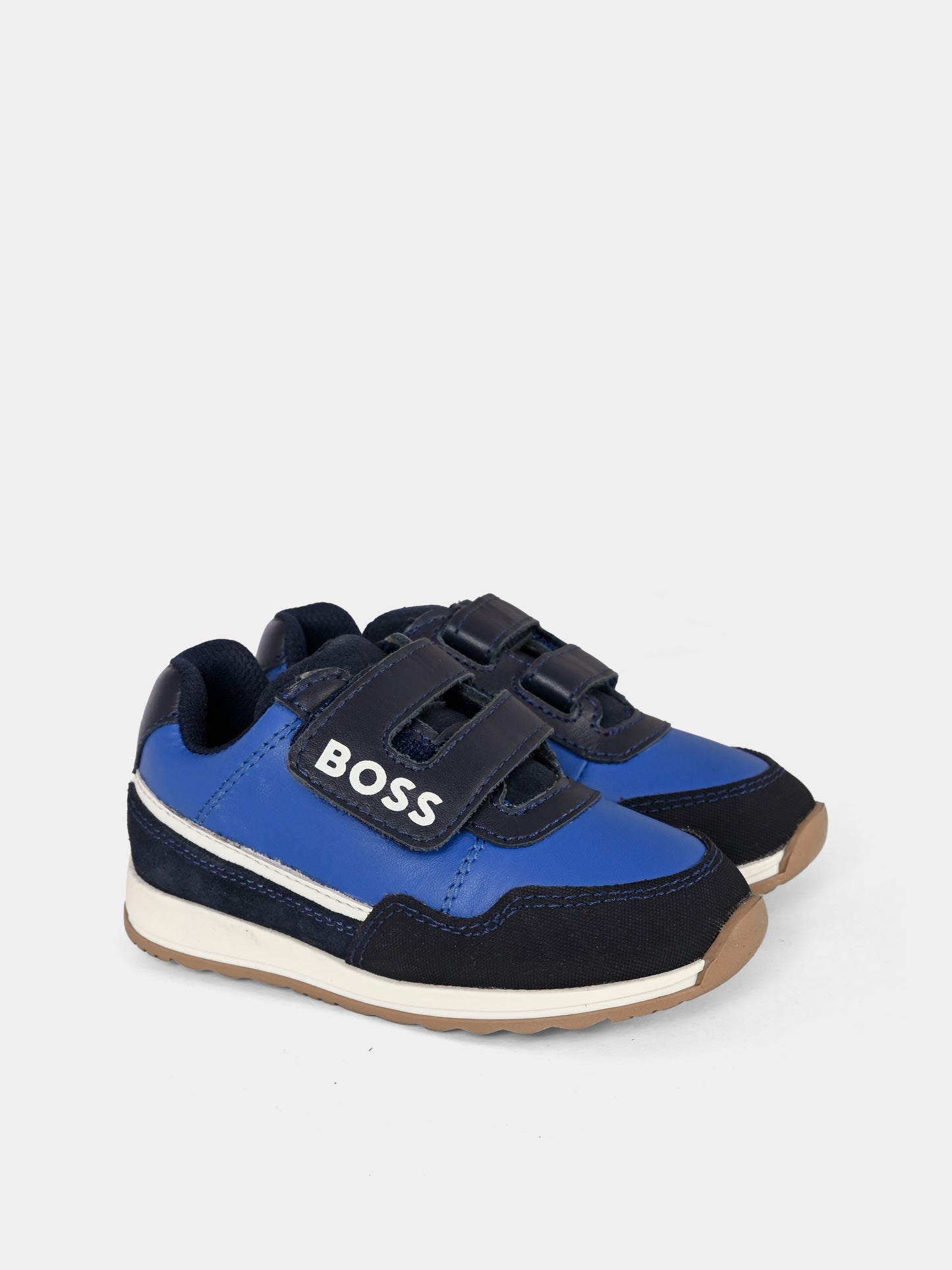 Sneakers blu per bambino con logo,Boss,J51337 849