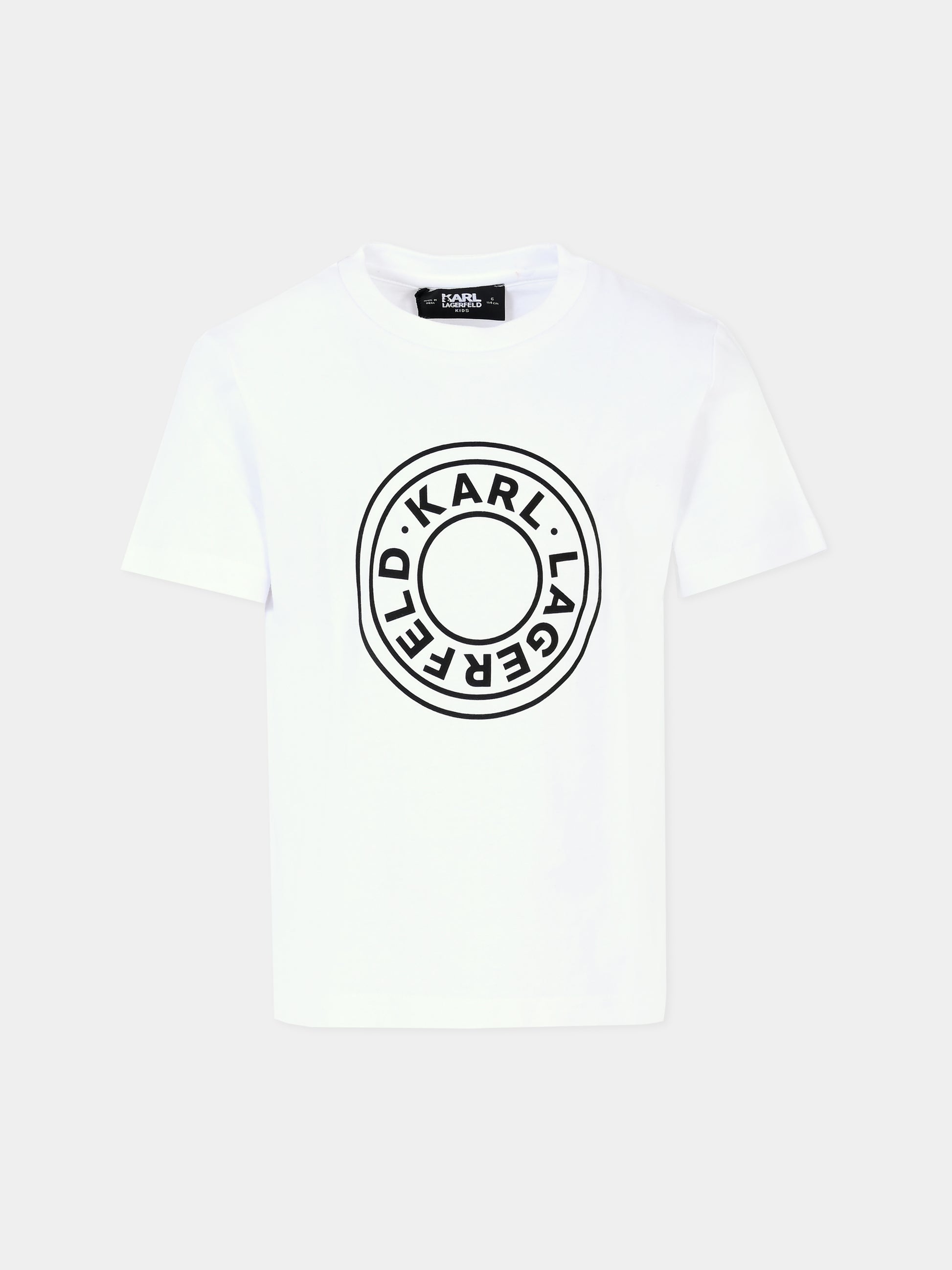 T-shirt bianca per bambini con logo,Karl Lagerfeld Kids,Z30235 10P